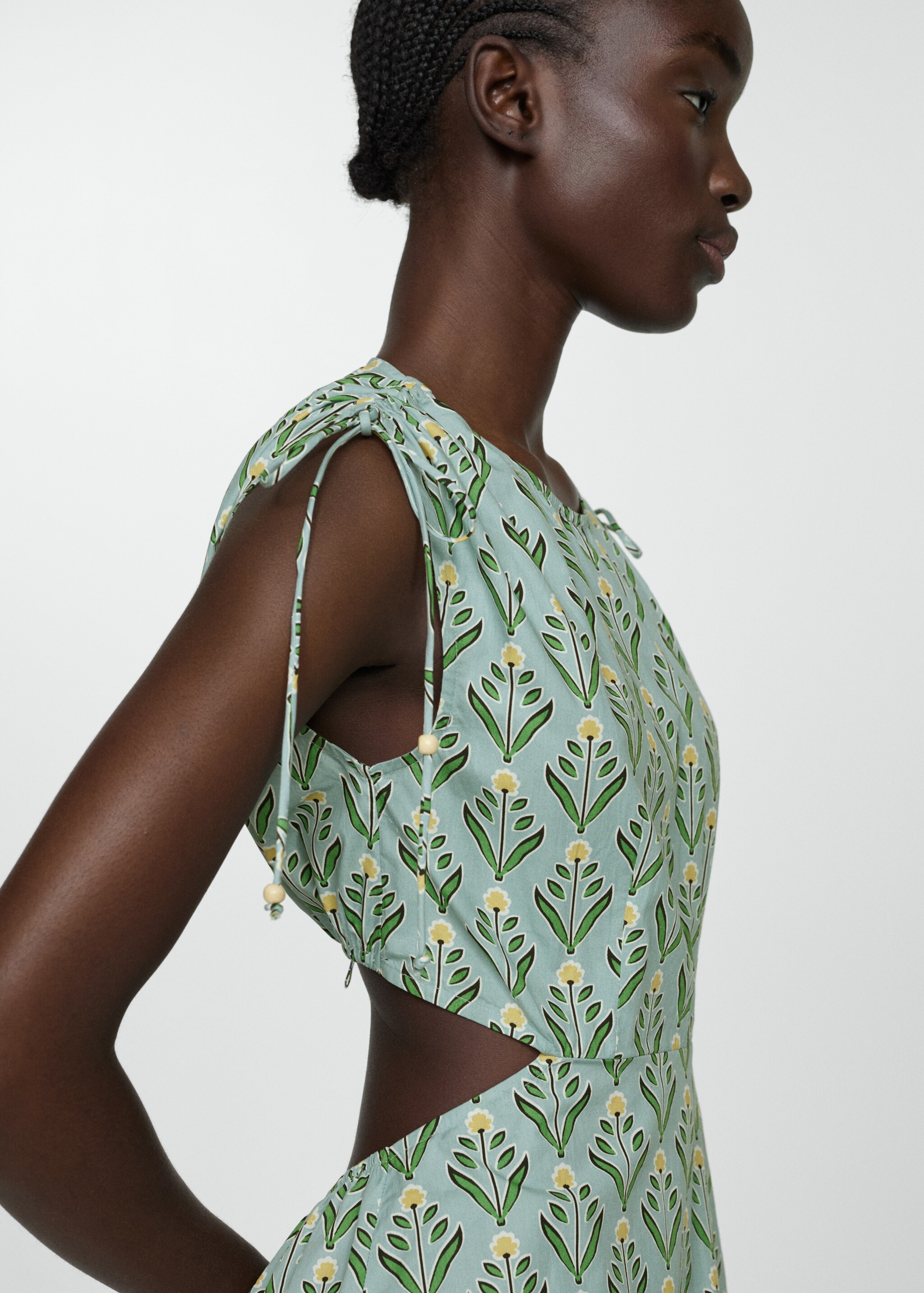 Printed dress with openings - Details of the article 1