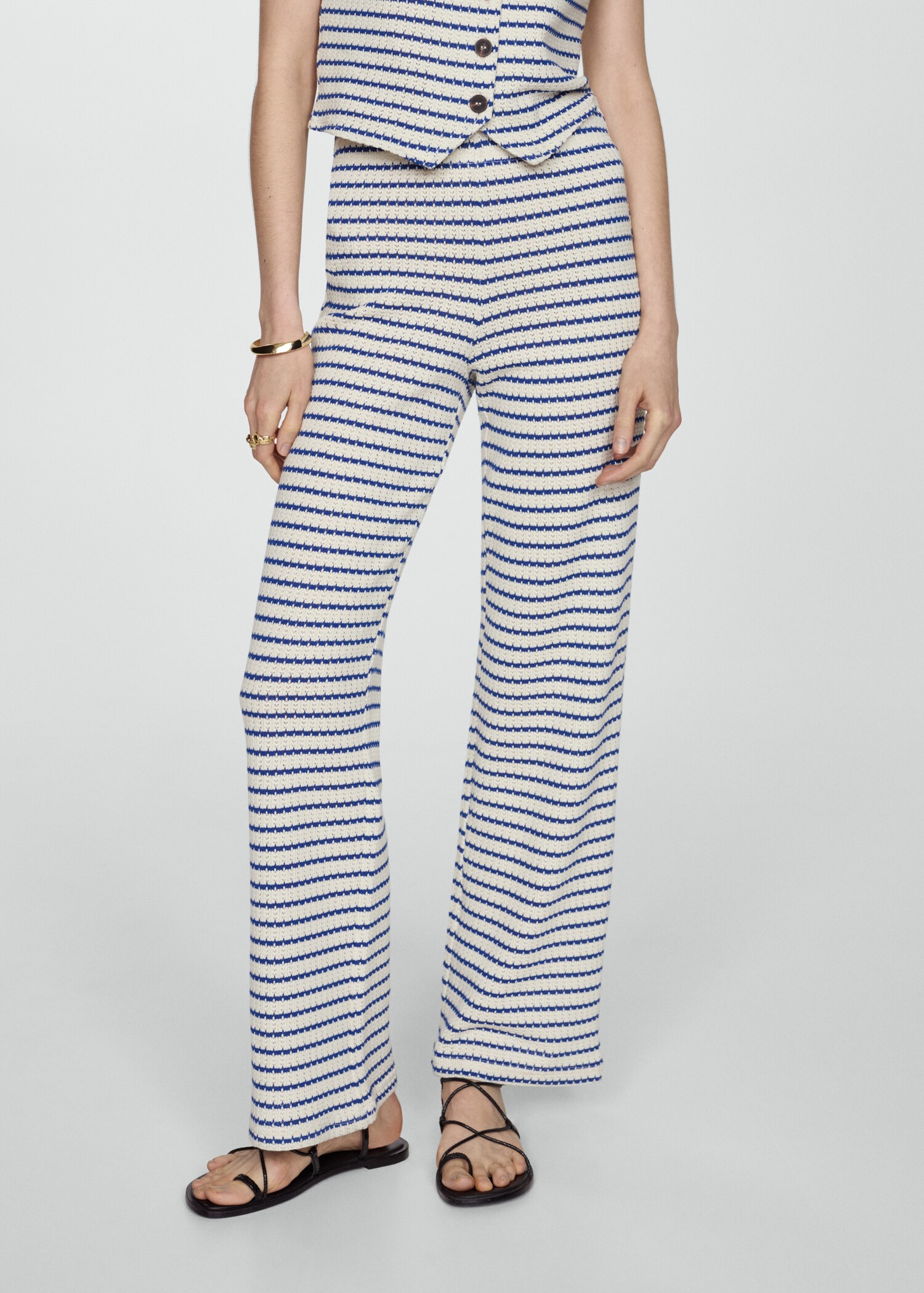 Crochet striped trousers - Medium plane