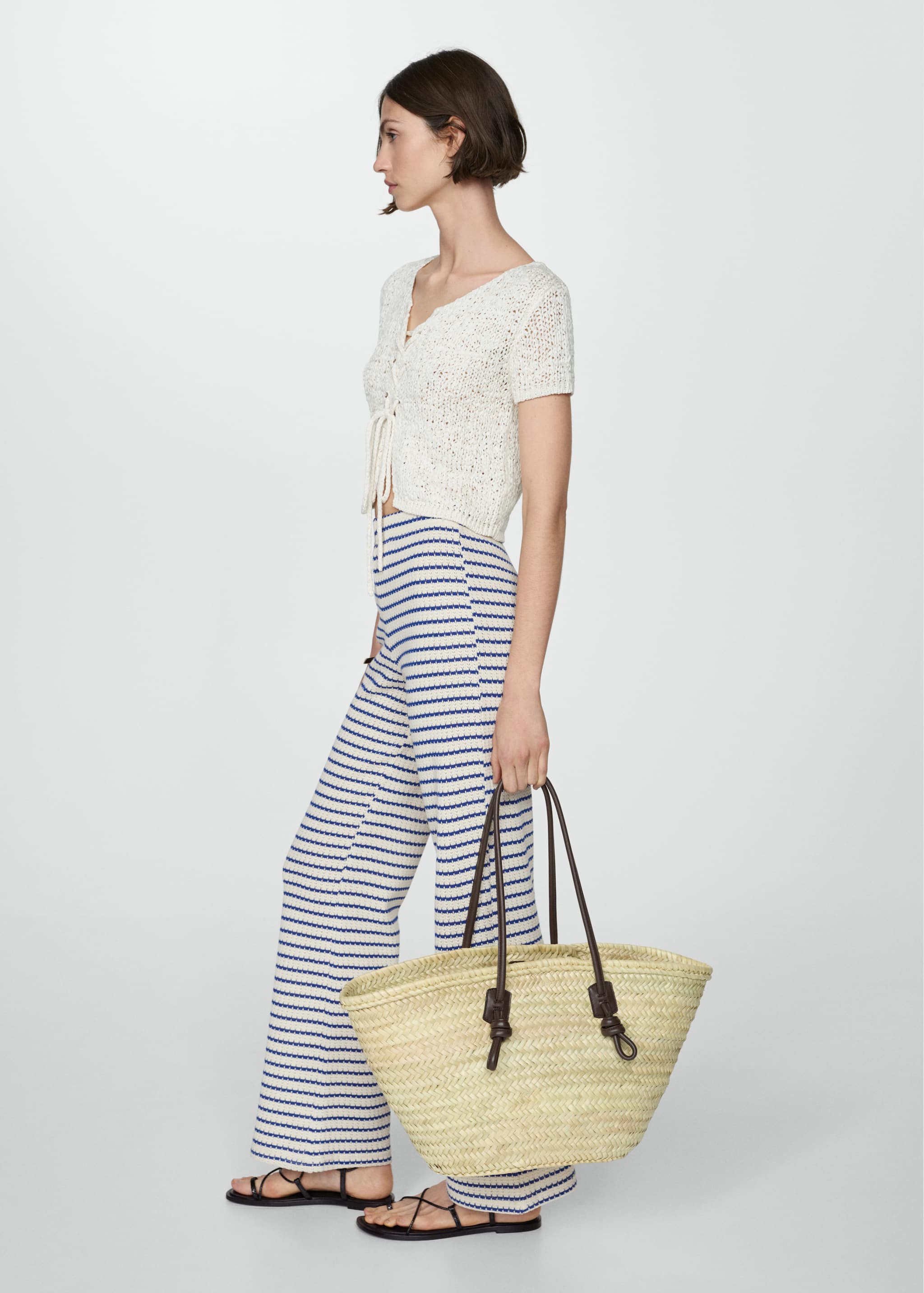 Crochet striped trousers - Details of the article 2