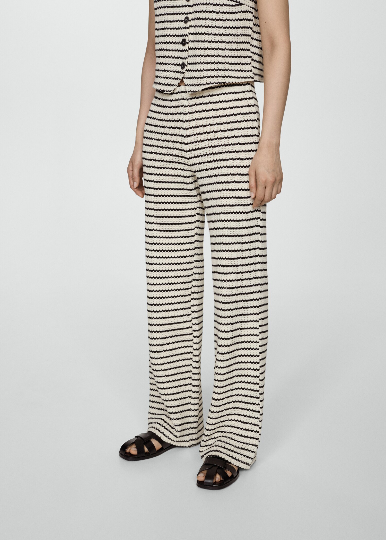 Crochet striped trousers - Medium plane