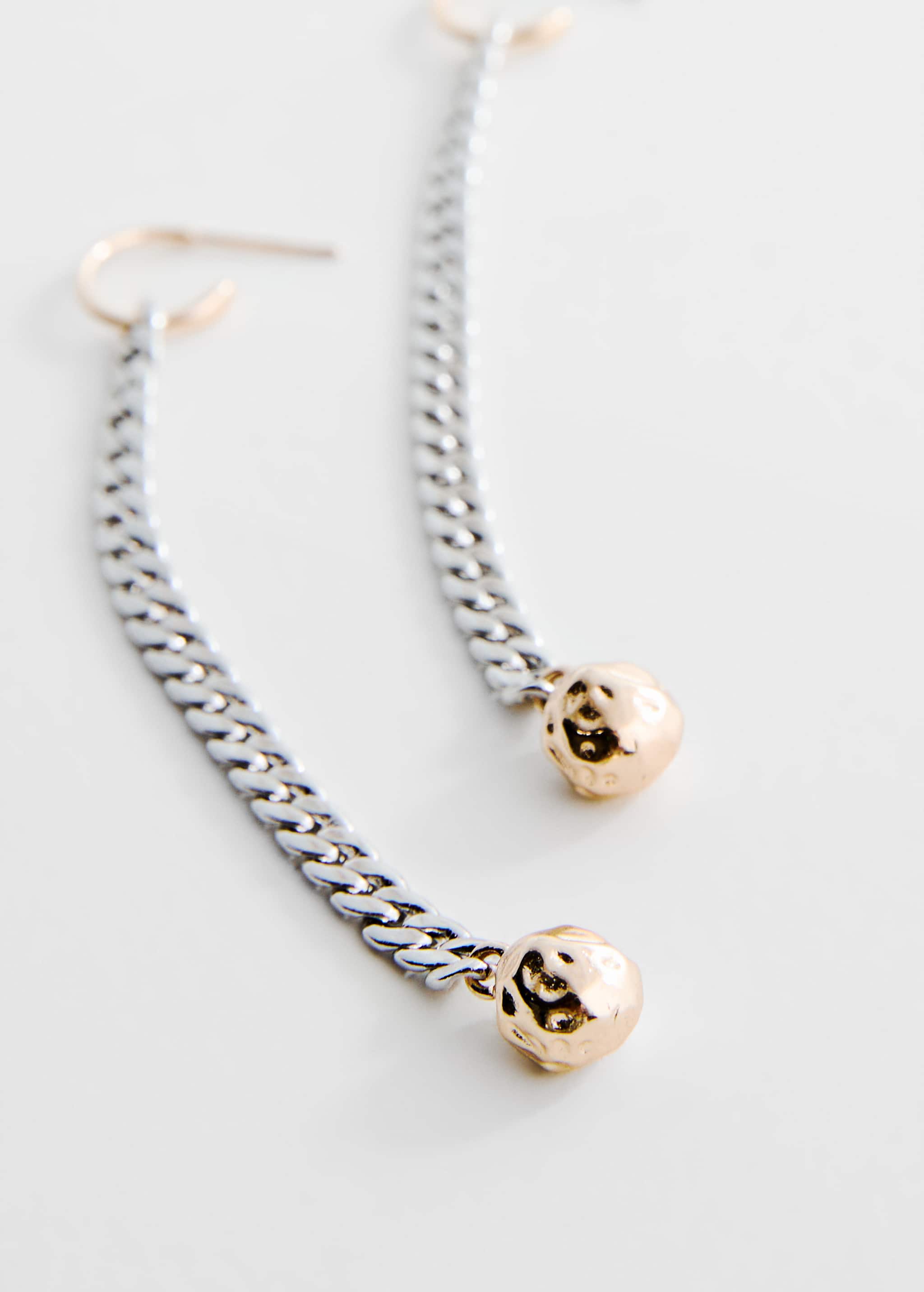 Long-bead chain earrings - Medium plane