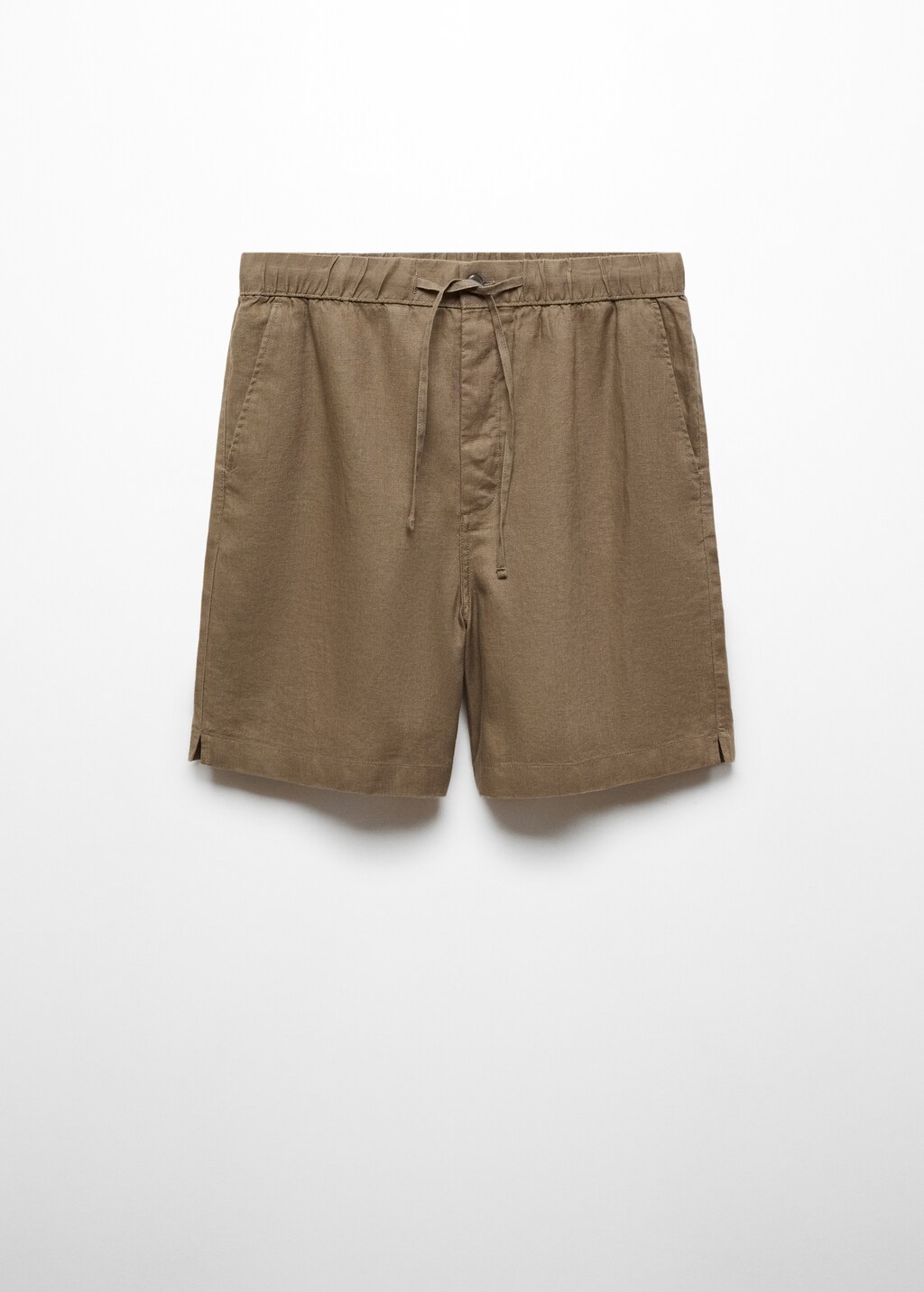 100% linen bermuda shorts with drawstring