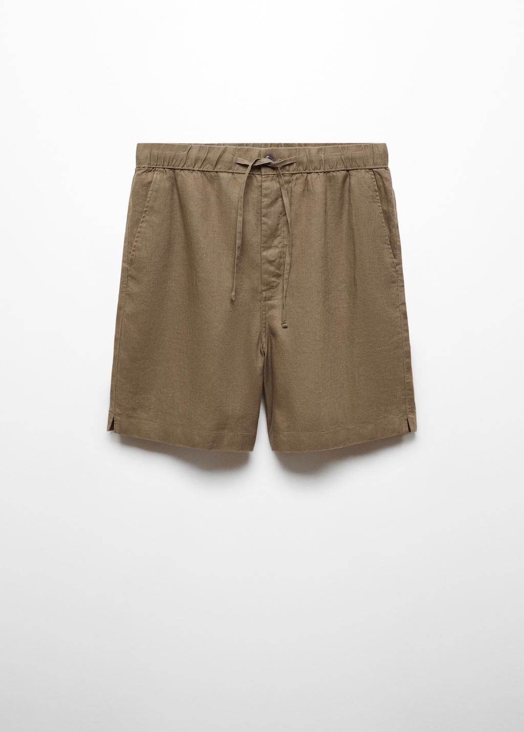 100% linen bermuda shorts with drawstring