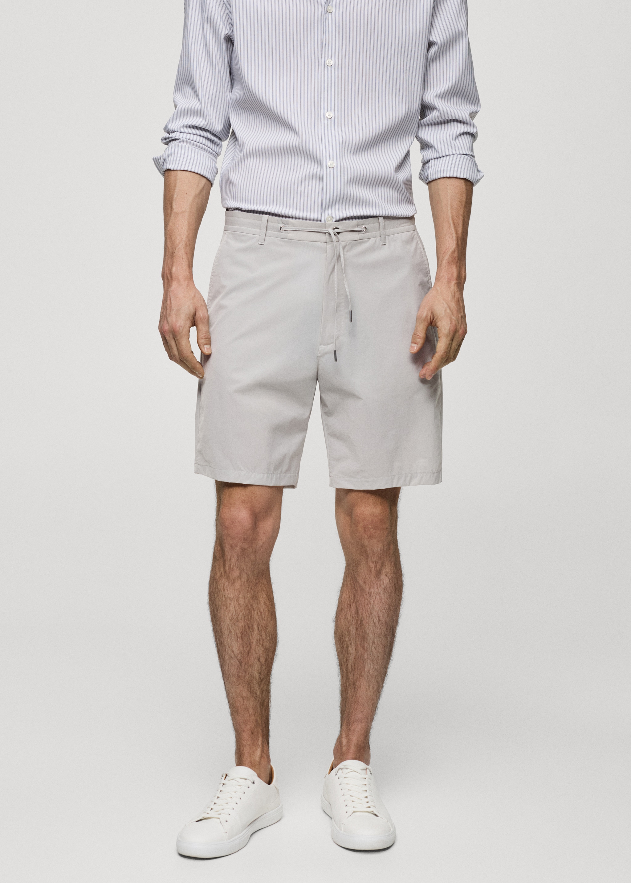 Regular-fit bermuda shorts with drawstring  - Medium plane