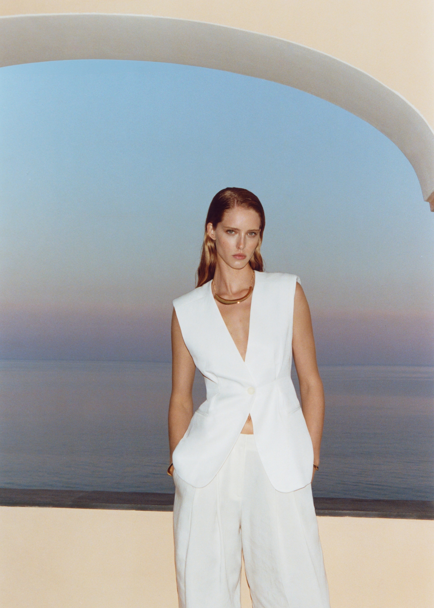 Chaleco largo botón