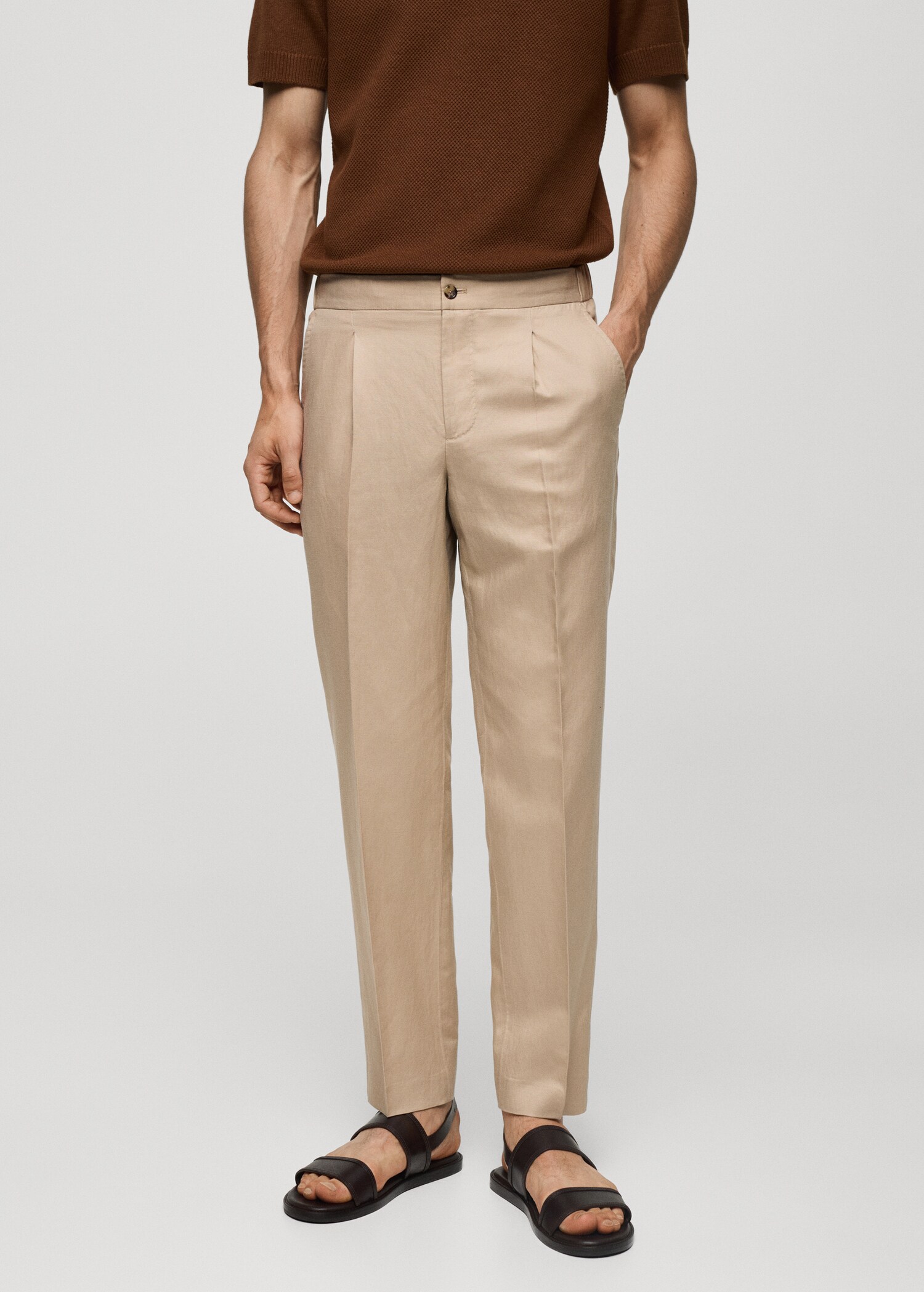 Pantalon Tencel lin pinces - Plan moyen