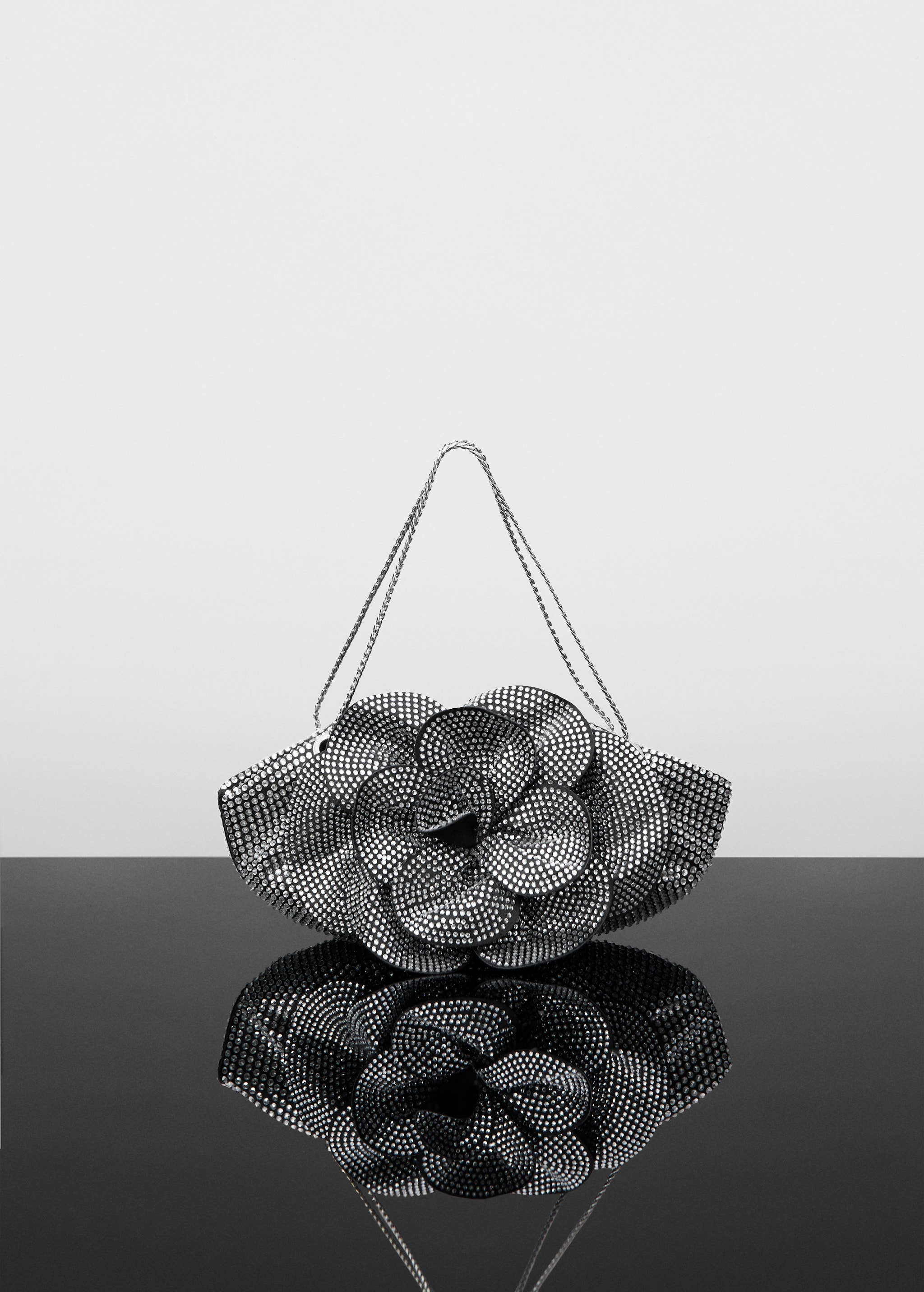 Maxi borsa fiore strass - Articolo senza modello