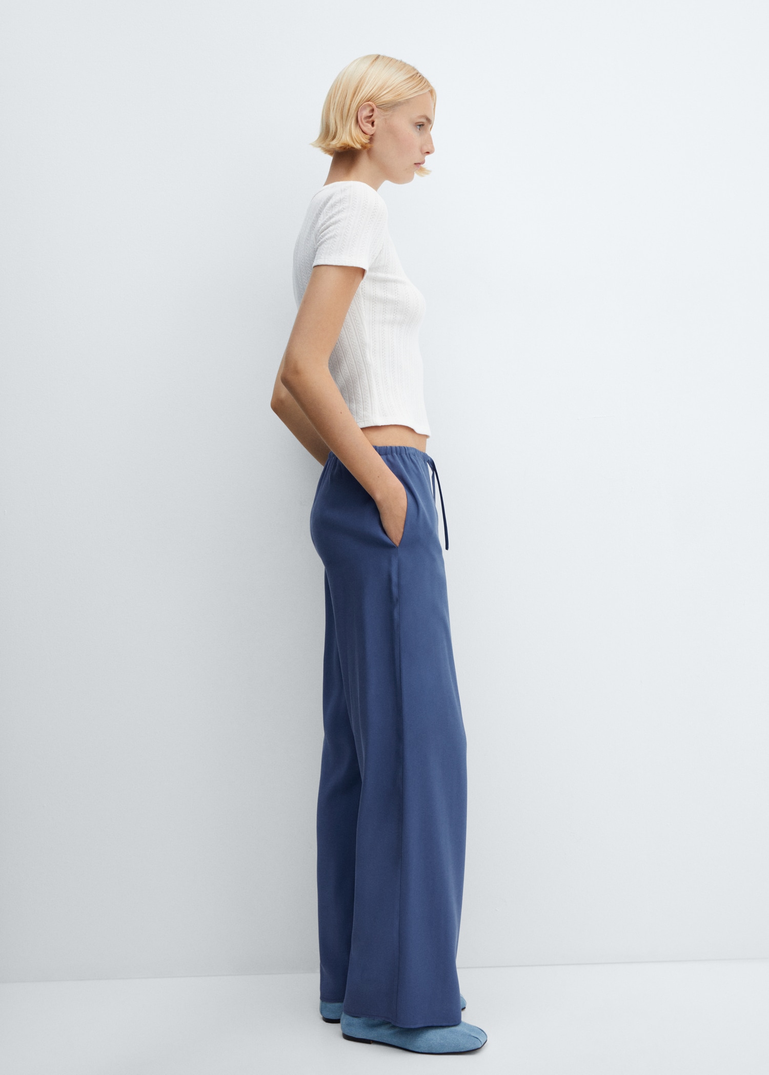 Pantalons wideleg cintura elàstica - Detall de l'article 2