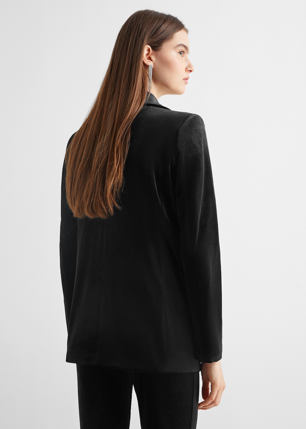 Mango black velvet blazer deals