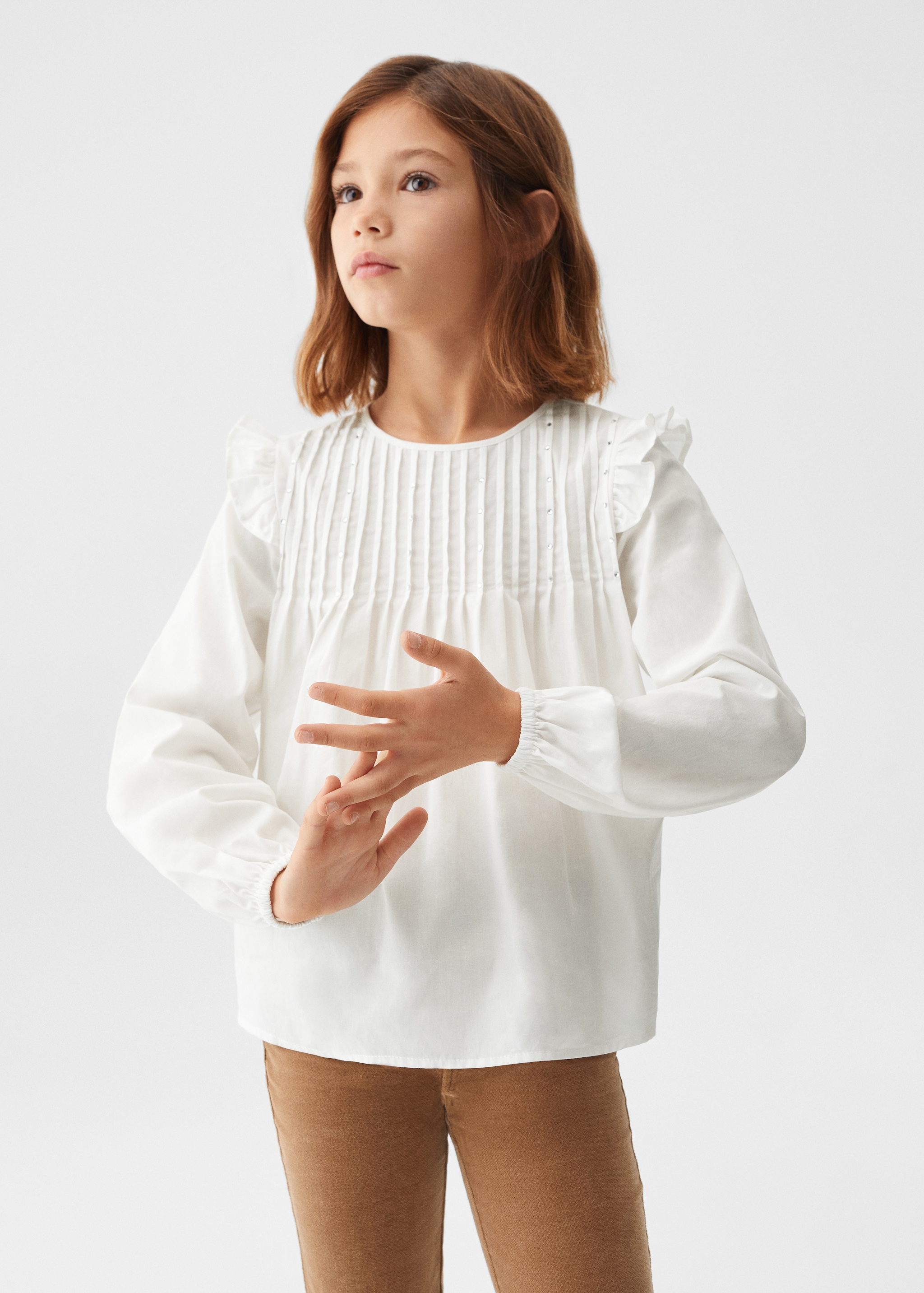 Ruffled cotton blouse - Medium plane