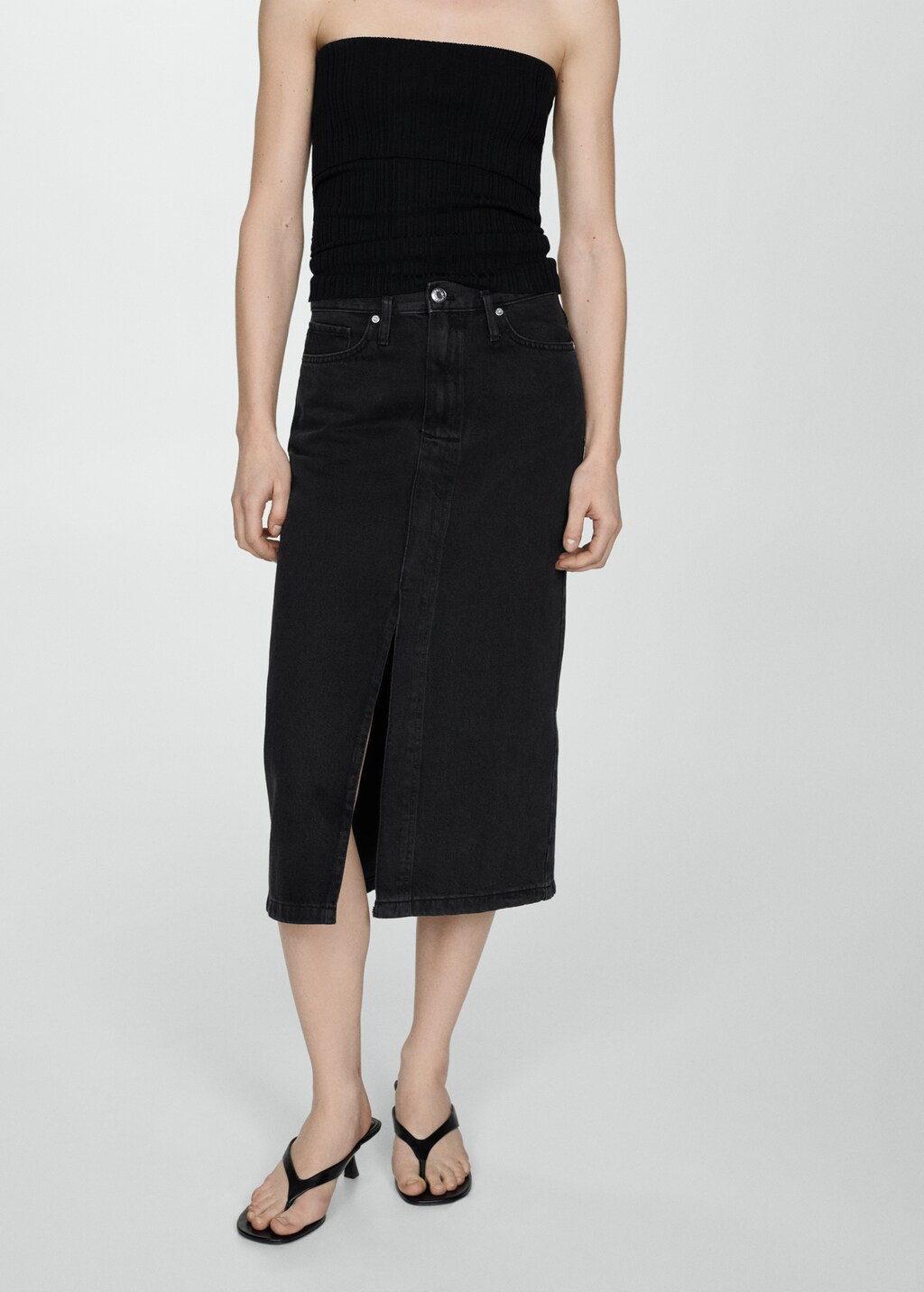 Denim midi-skirt | MANGO Japan