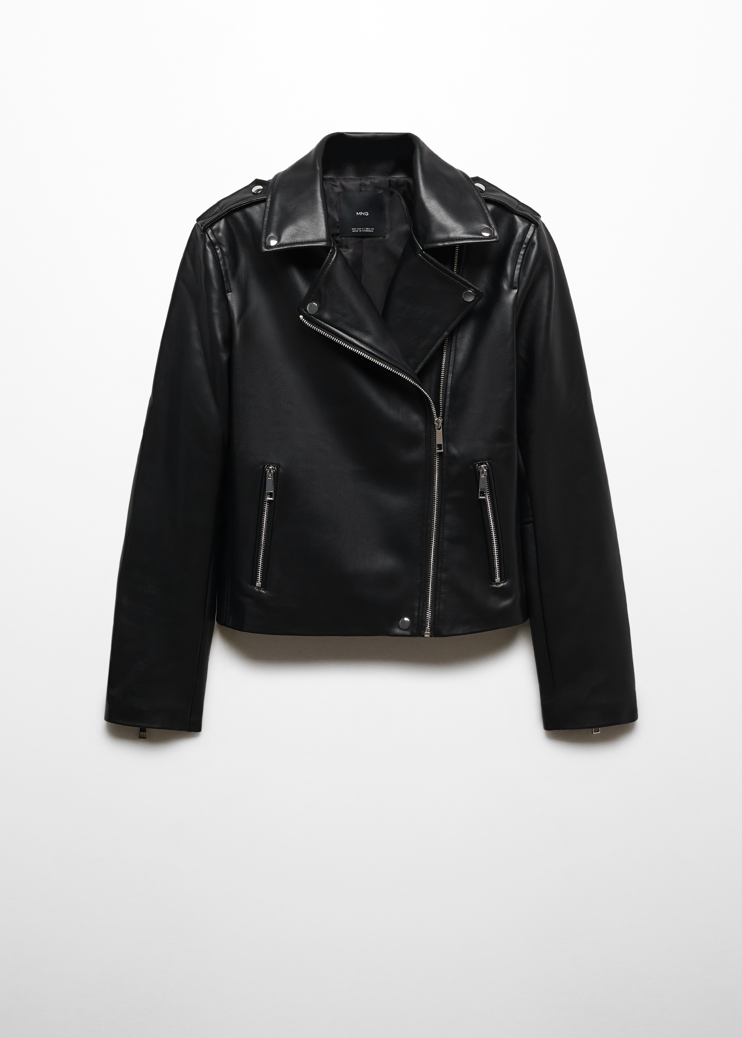 Faux-leather biker jacket