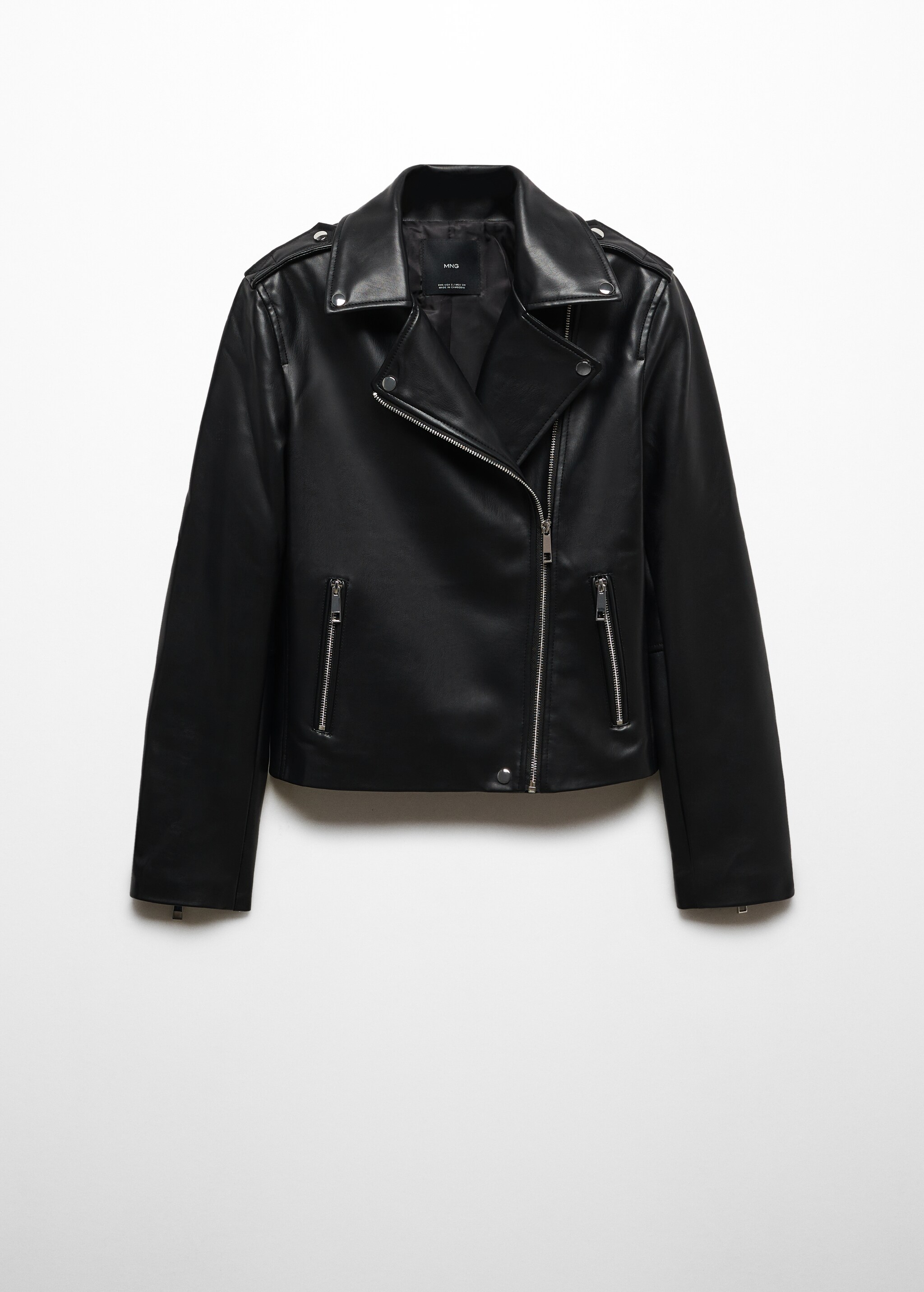 Faux-leather biker jacket - Article without model