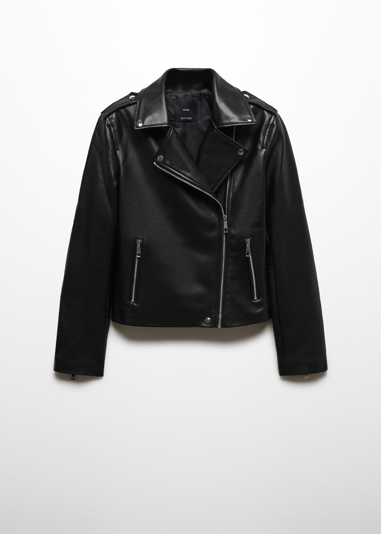 Faux-leather biker jacket - Article without model