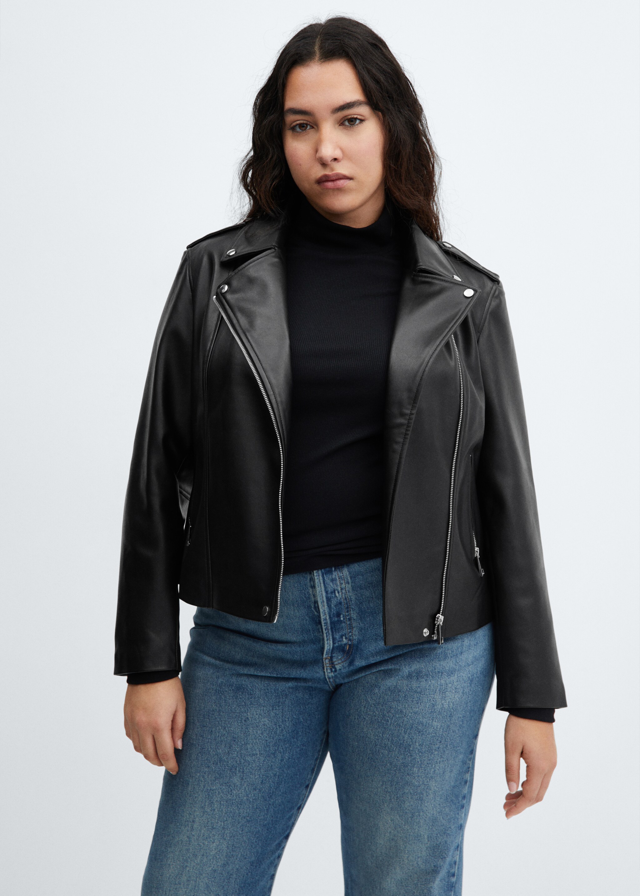 Faux-leather biker jacket - Details of the article 5