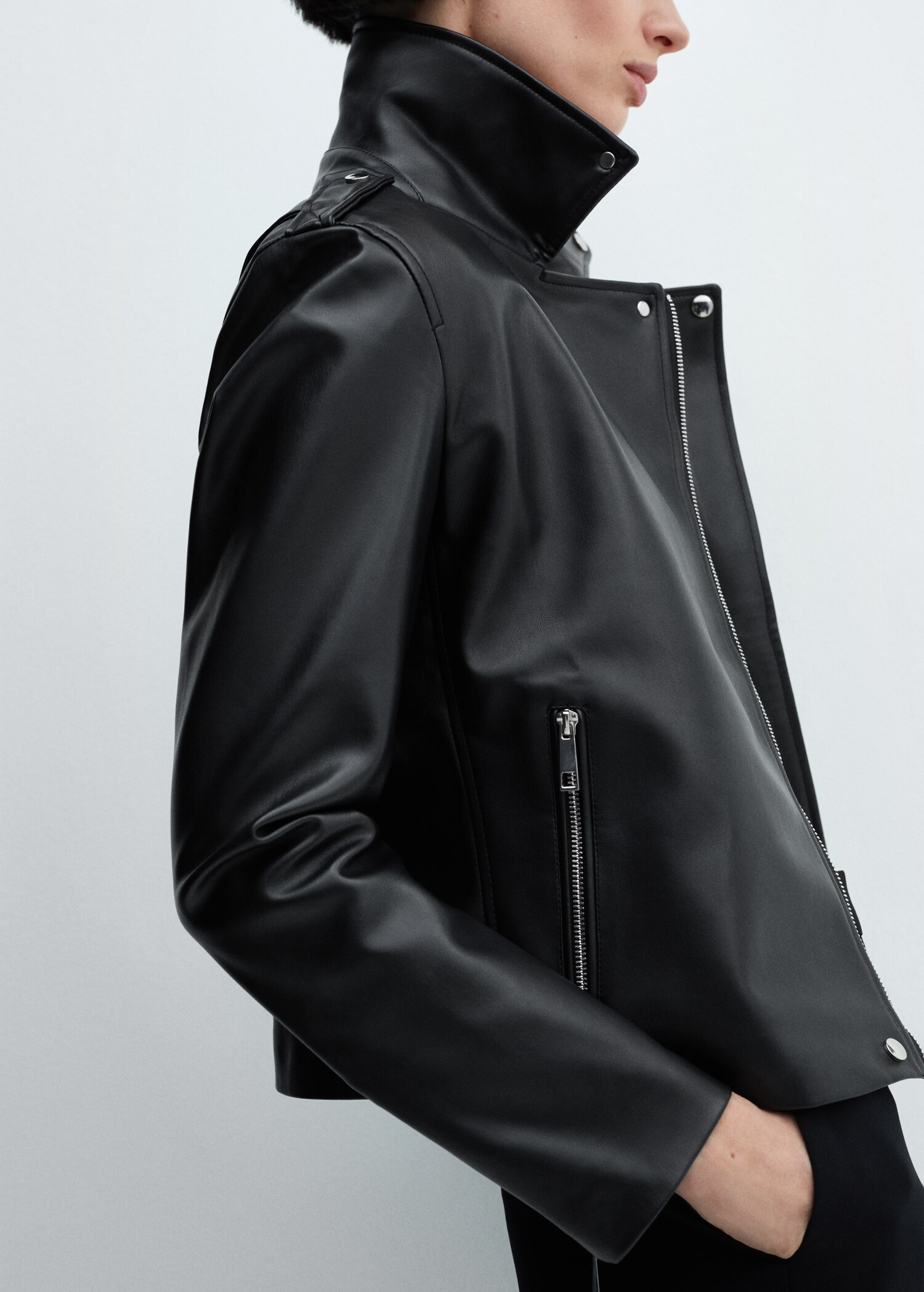 Faux-leather biker jacket - Details of the article 6