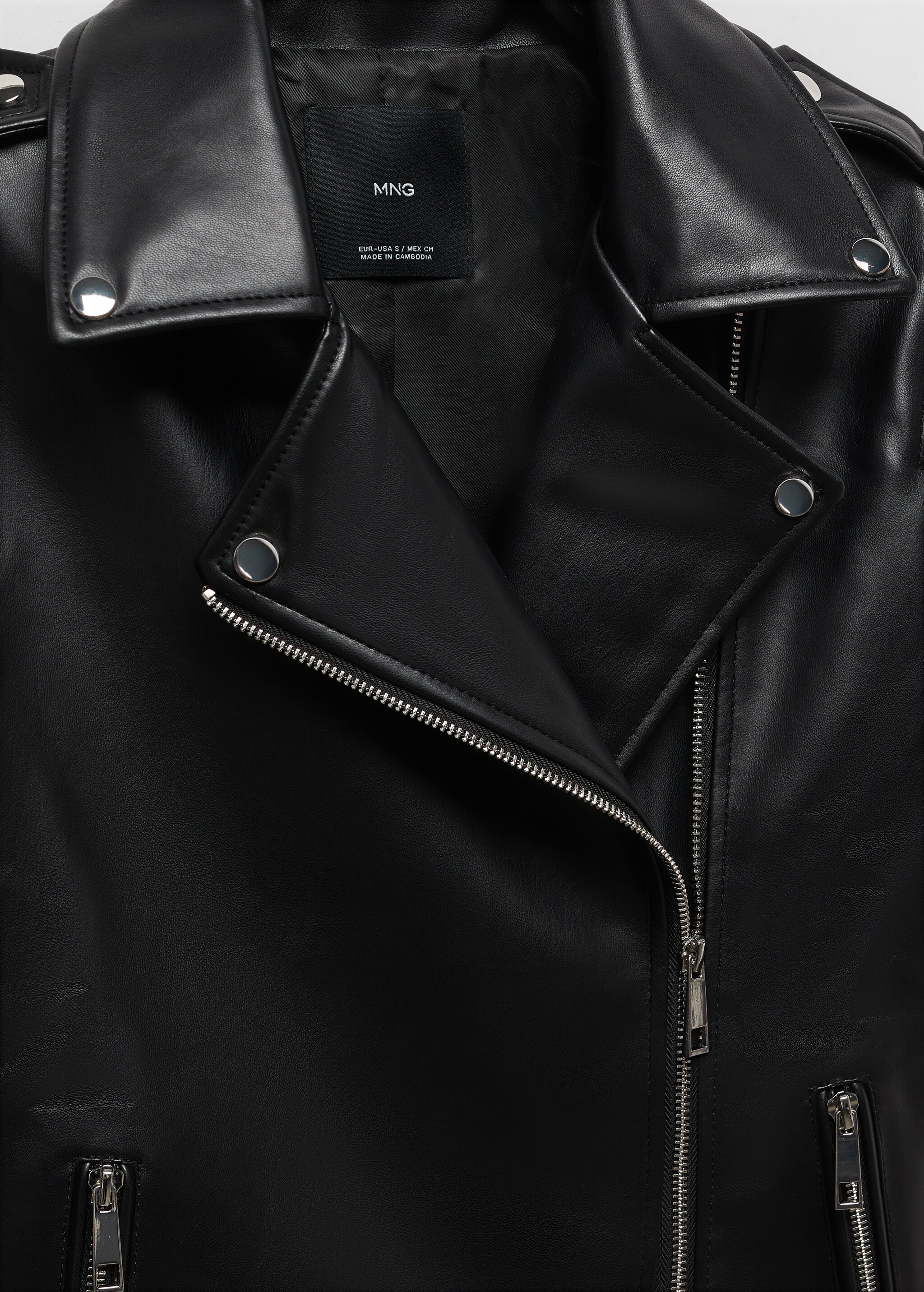 Faux-leather biker jacket - Details of the article 8