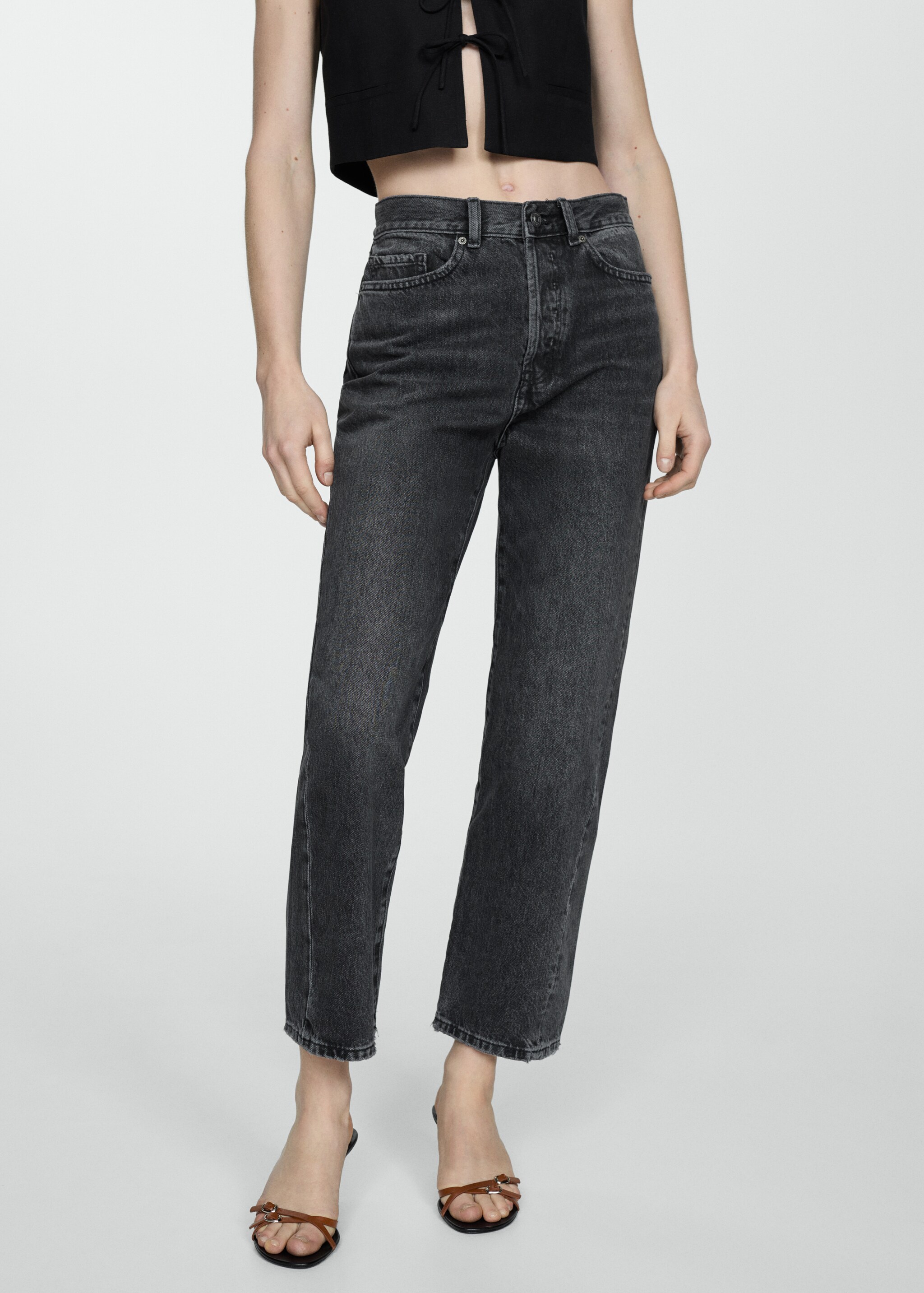 Straight jeans with forward seams - Medium plane