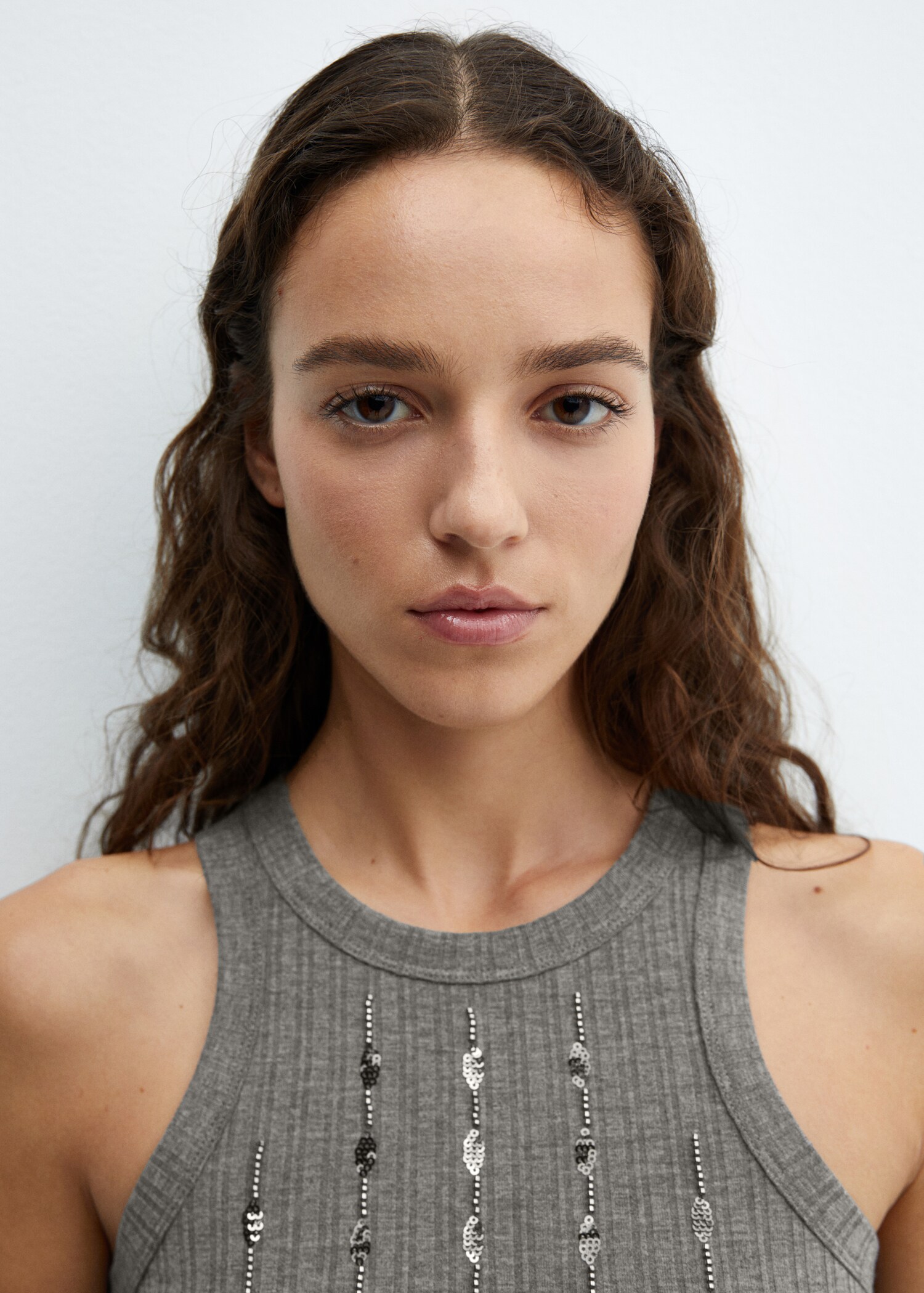 Top maille broderie paillettes - Détail de l'article 1
