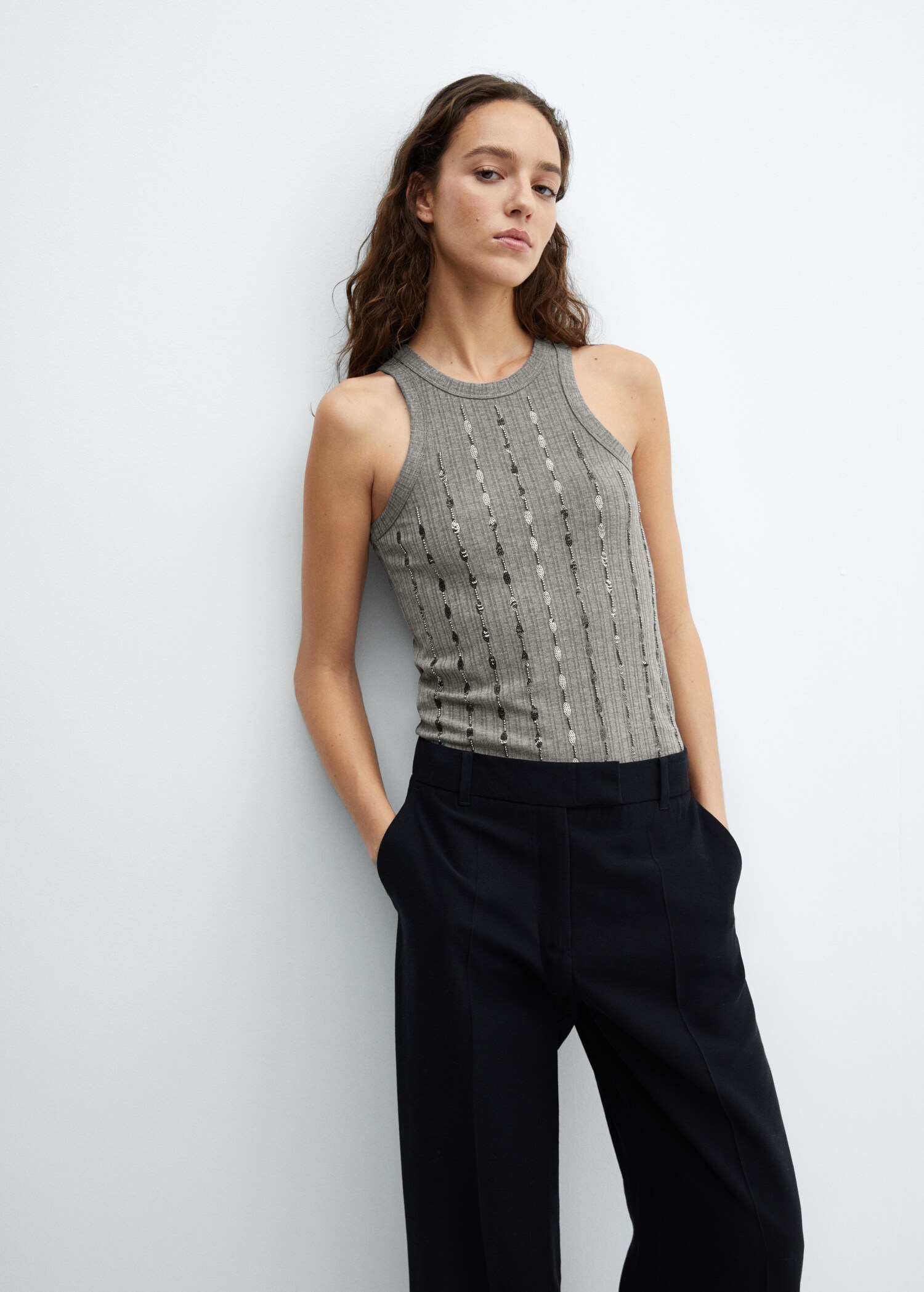 Top maille broderie paillettes - Détail de l'article 2