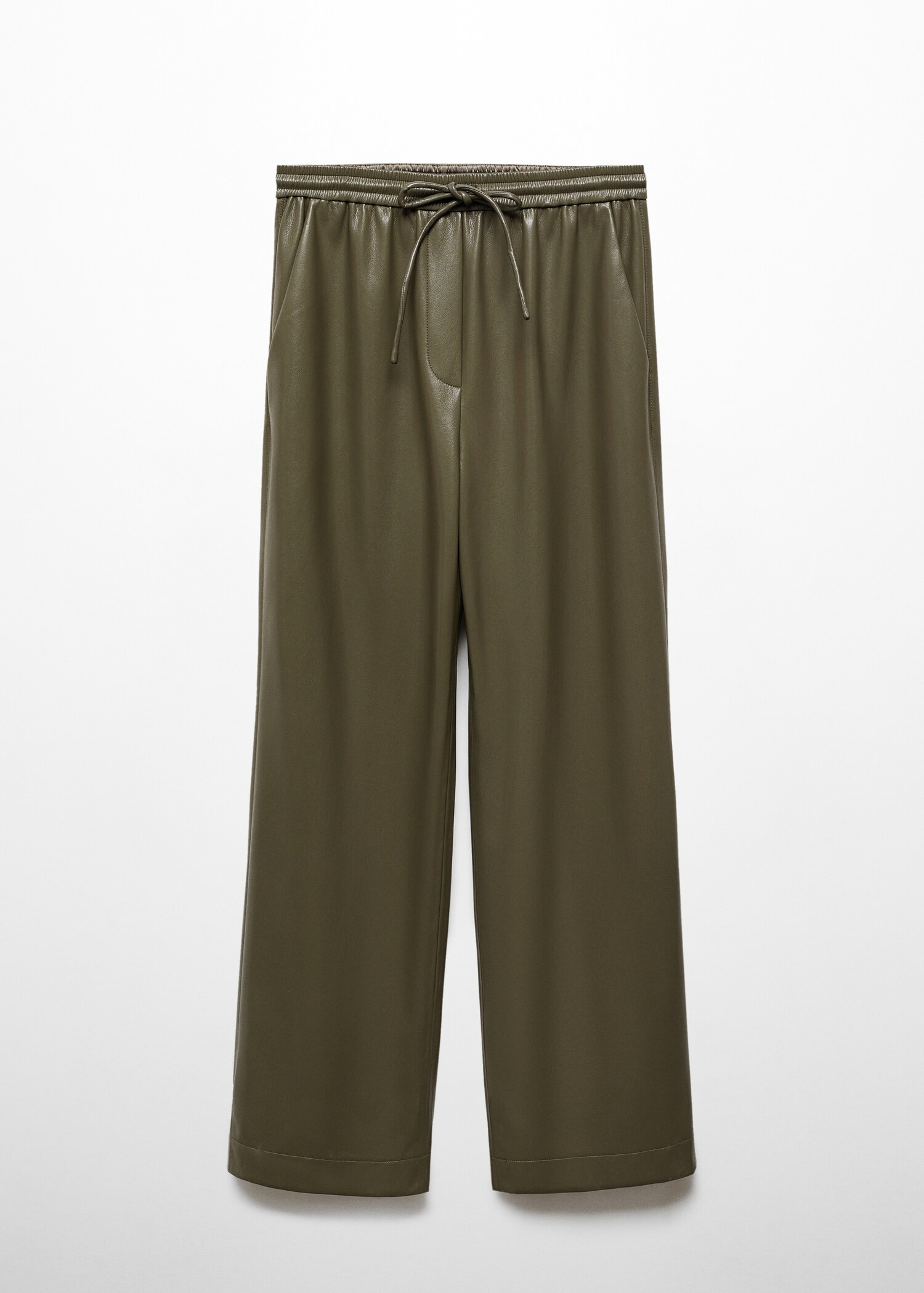 Leather-effect elastic waist trousers - Article without model