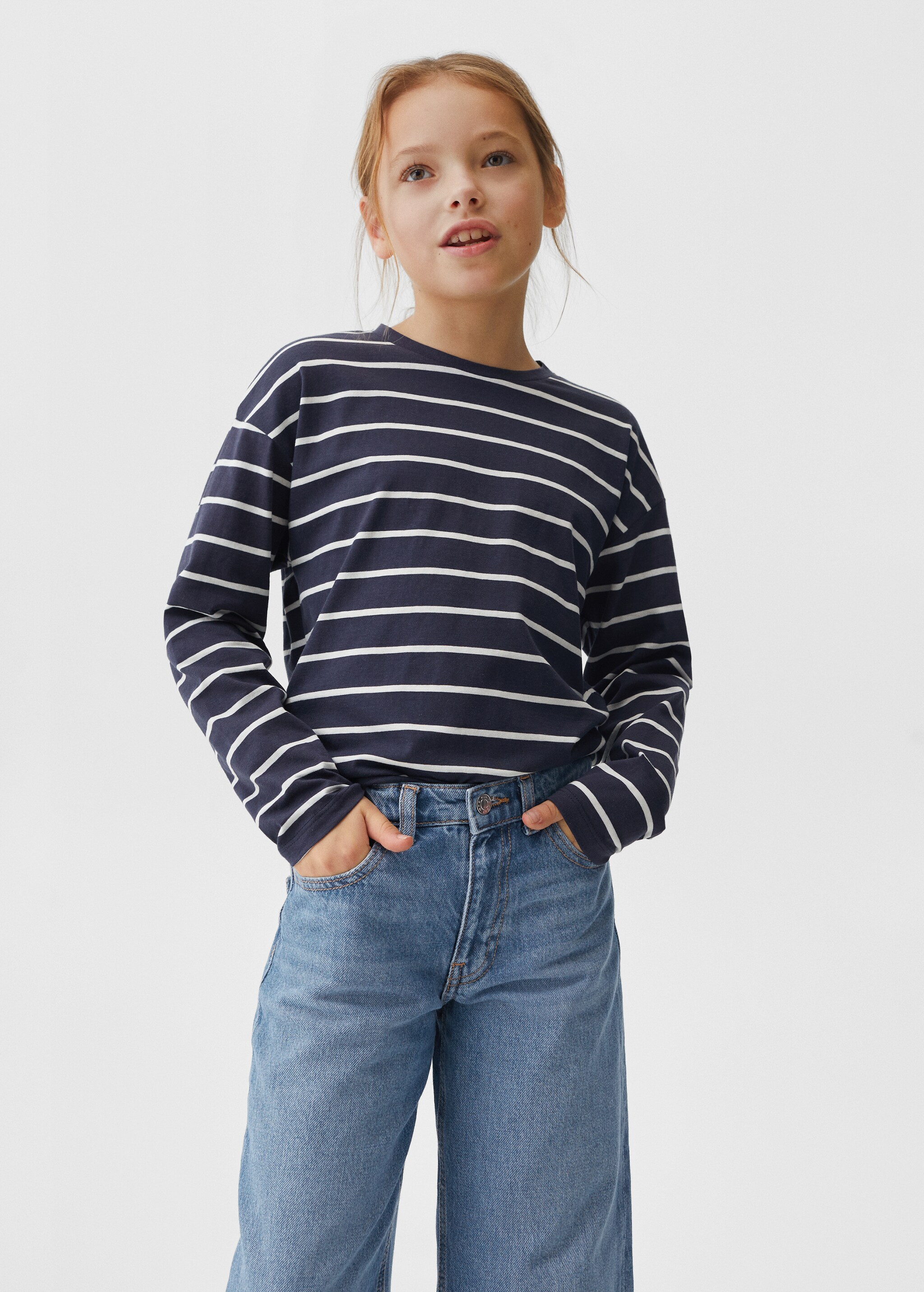 Culotte-Jeans aus Baumwolle - Mittlere Ansicht