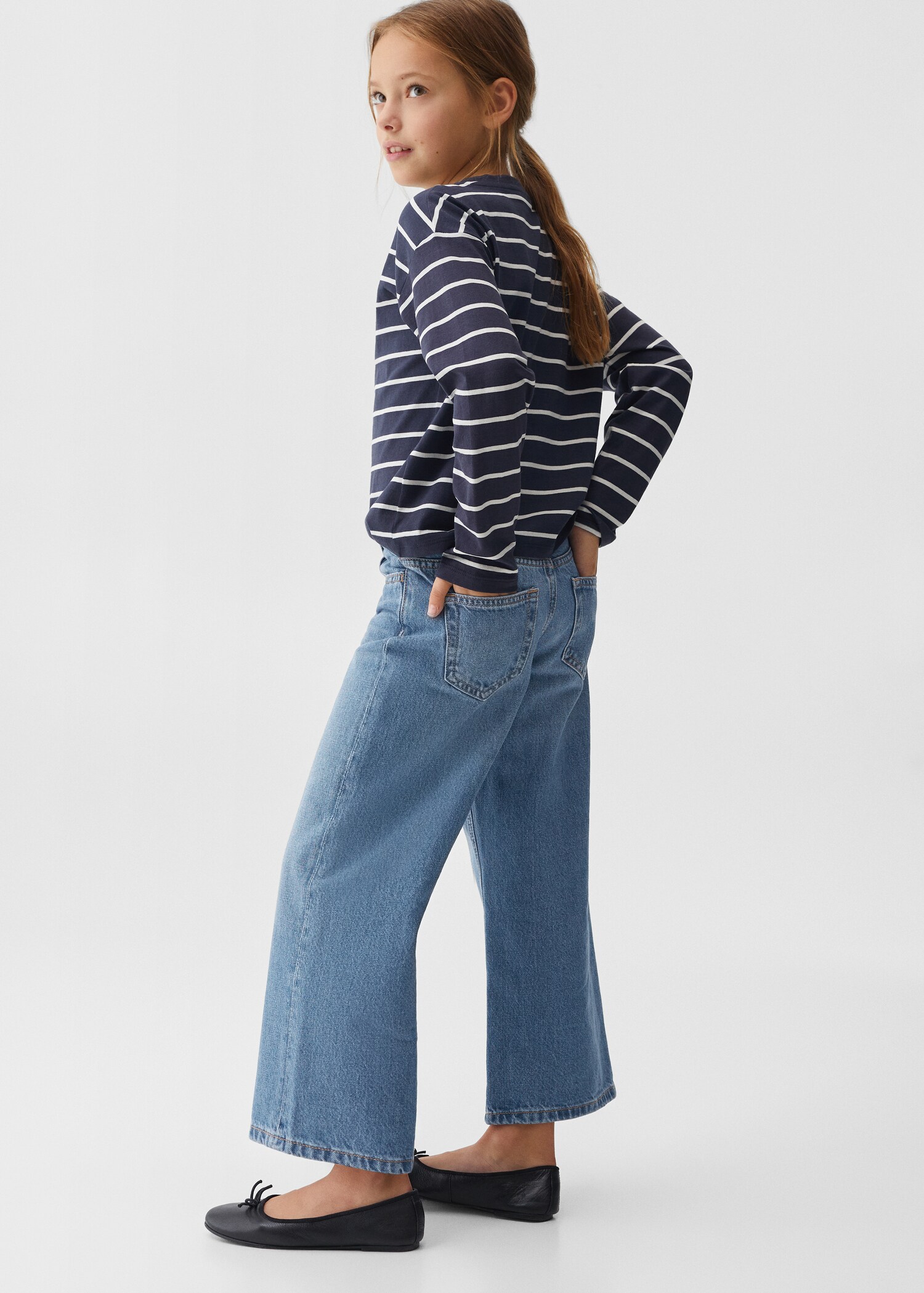 Cotton culotte jeans - Details of the article 2