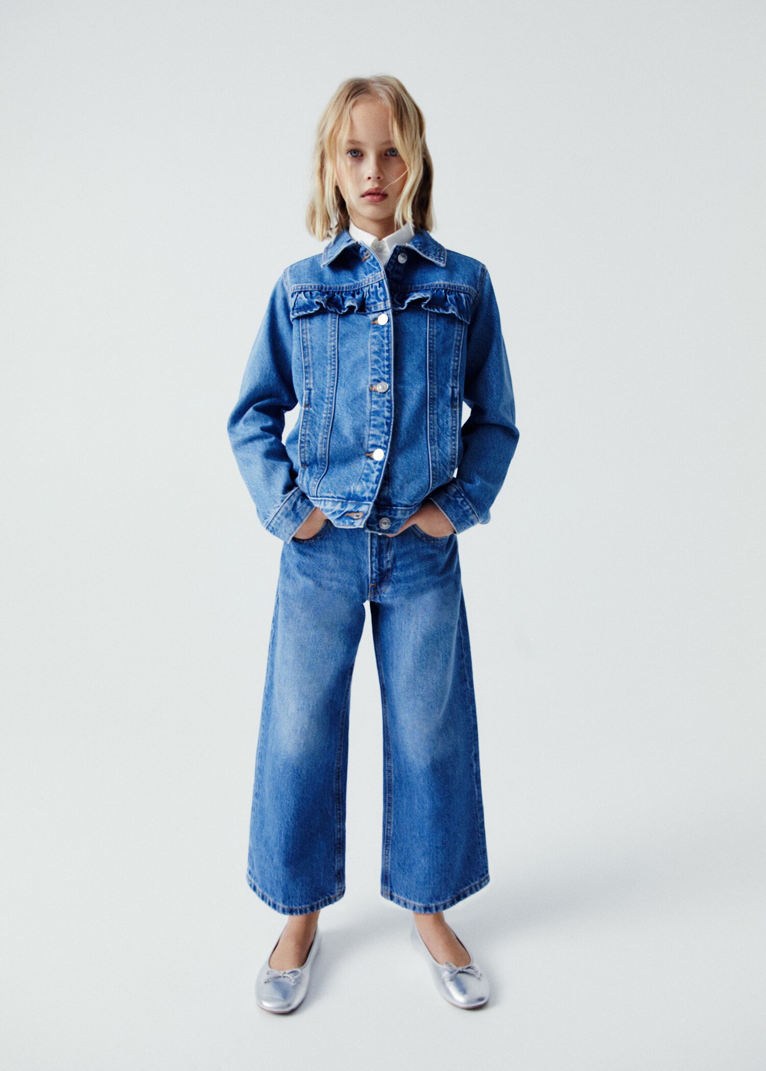 Cotton culotte jeans - Details of the article 5