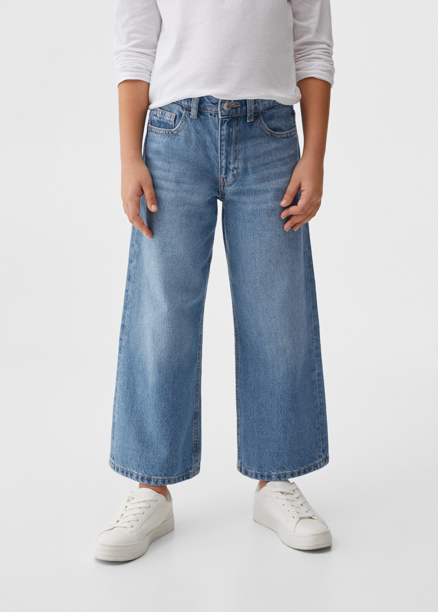 Cotton culotte jeans - Details of the article 6