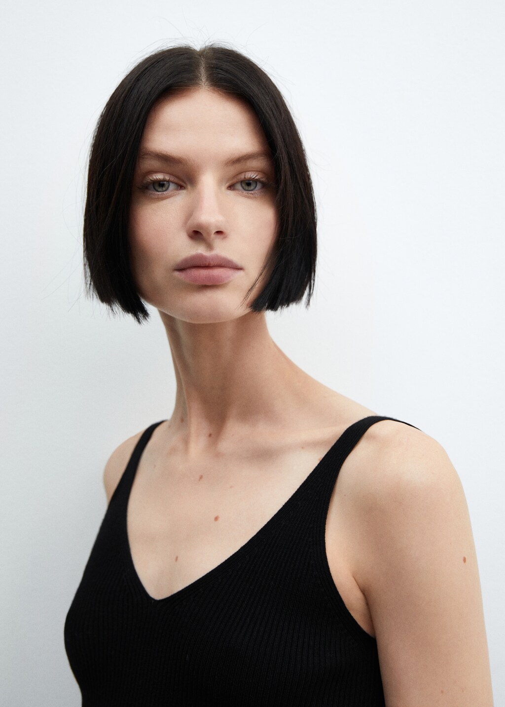 Maglietta Con Scollo A V In Viscosa Summer - Bleu - Foto 7