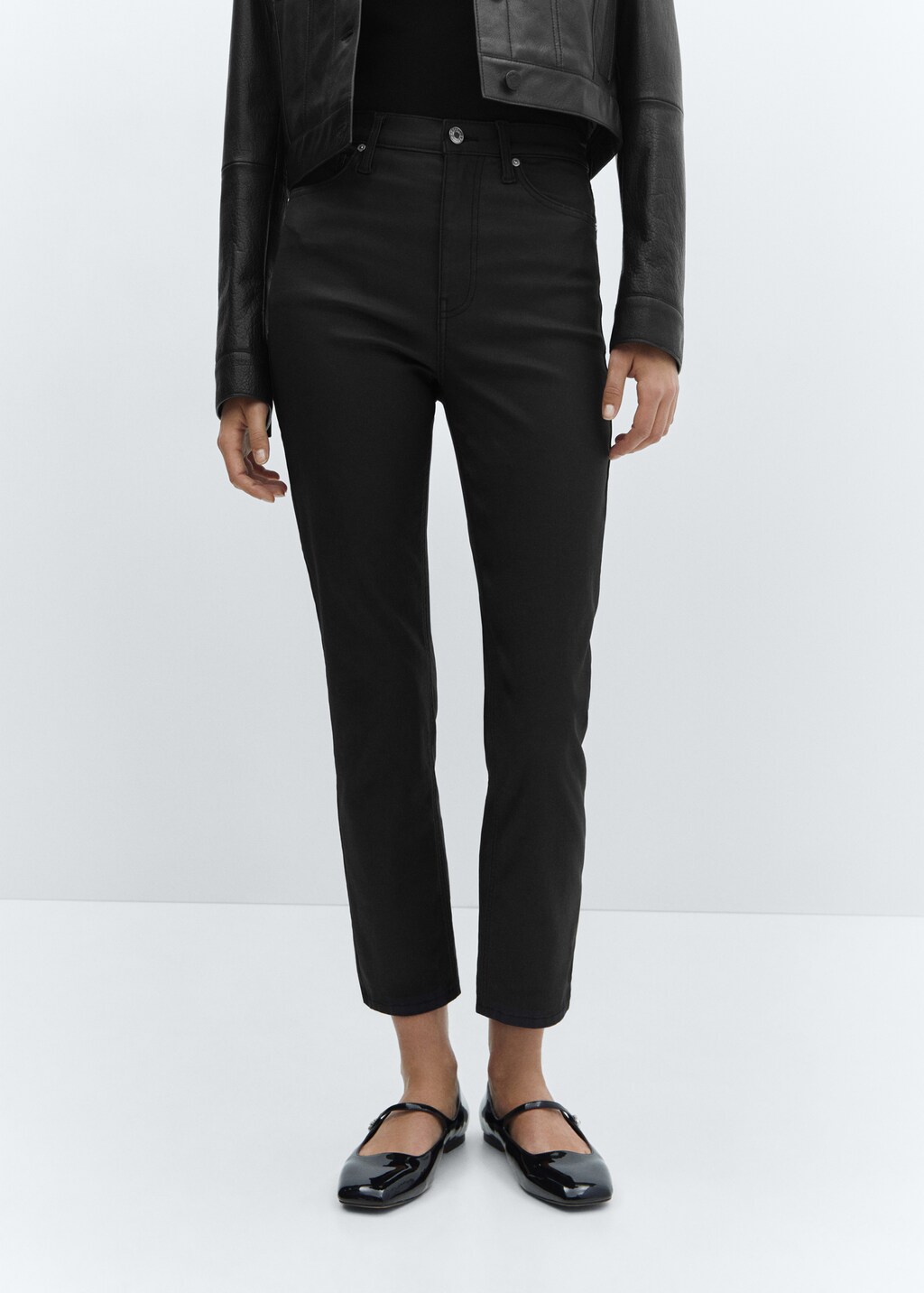 Jean Claudia slim crop enduit