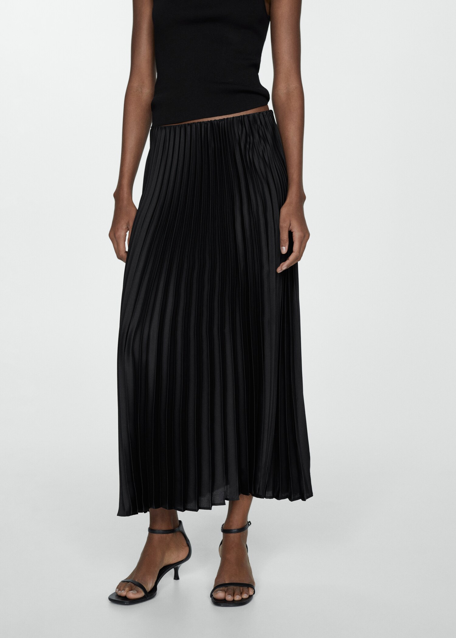 Satin pleated skirt - Medium plane