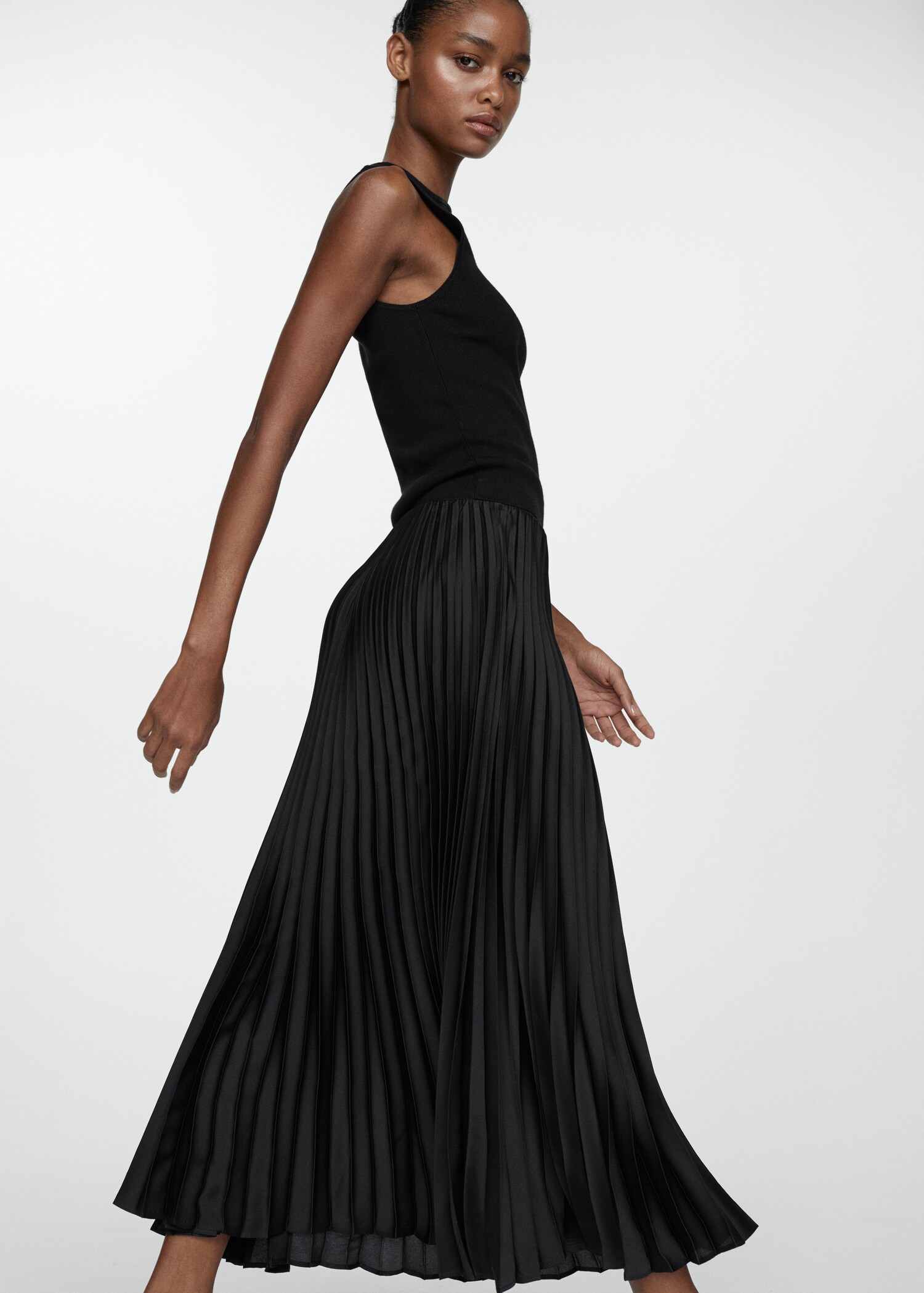 Satin pleated skirt - Details of the article 2