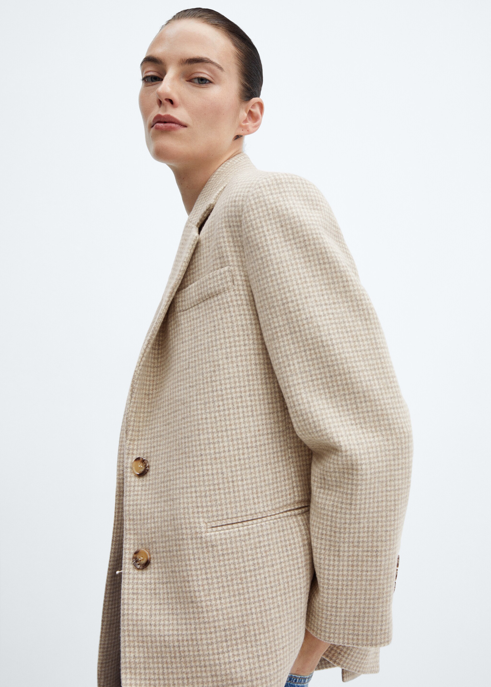 Houndstooth wool-blend blazer - Details of the article 2