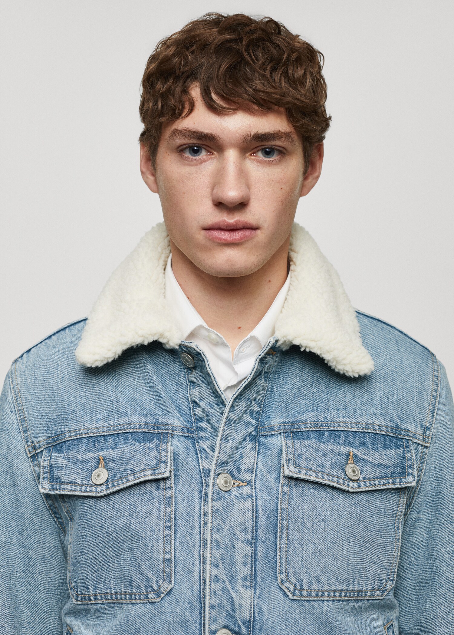 Shearling denim jacket - Details of the article 1