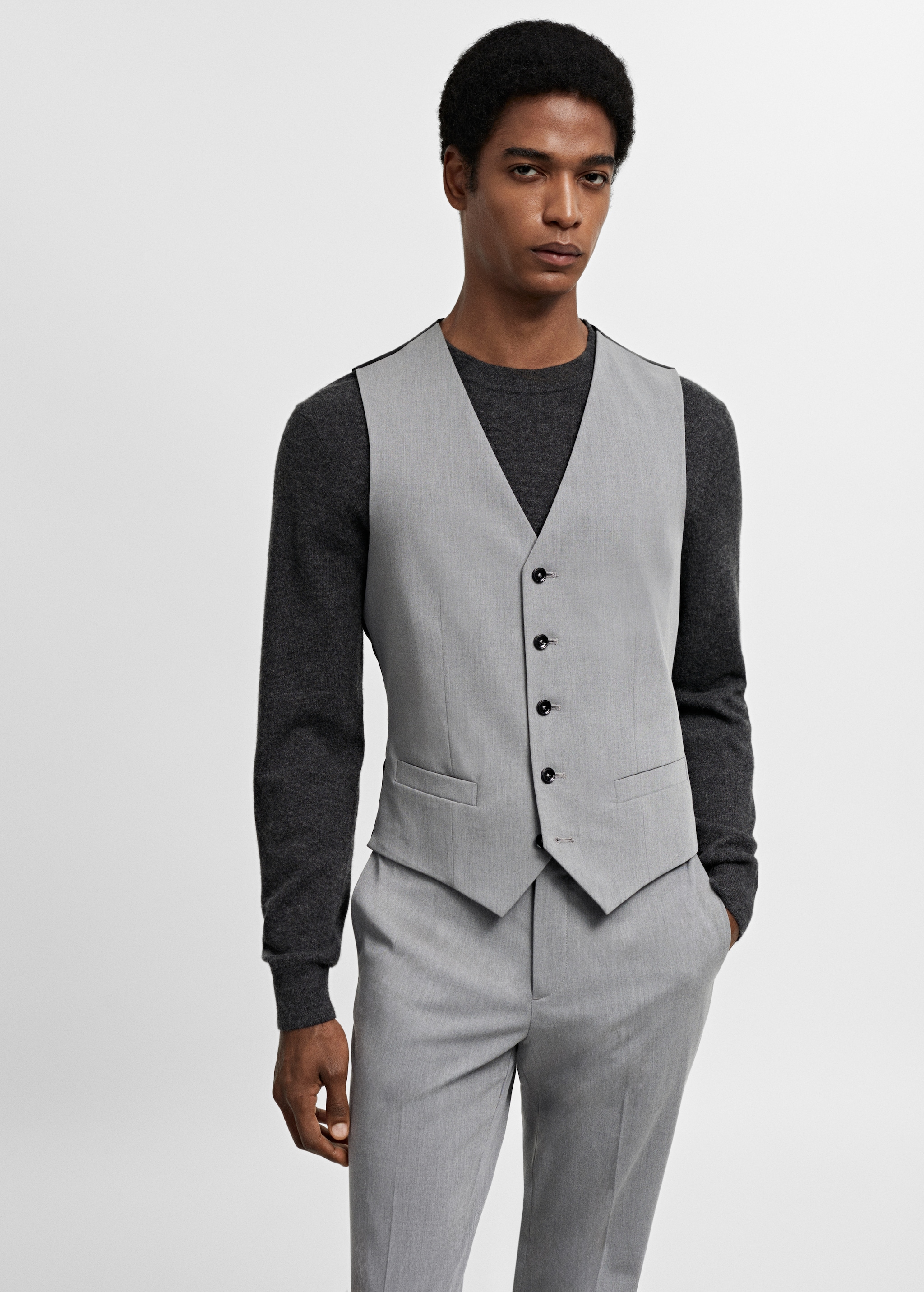 Super slim-fit stretch-fabric suit waistcoat Men MANGO Vietnam