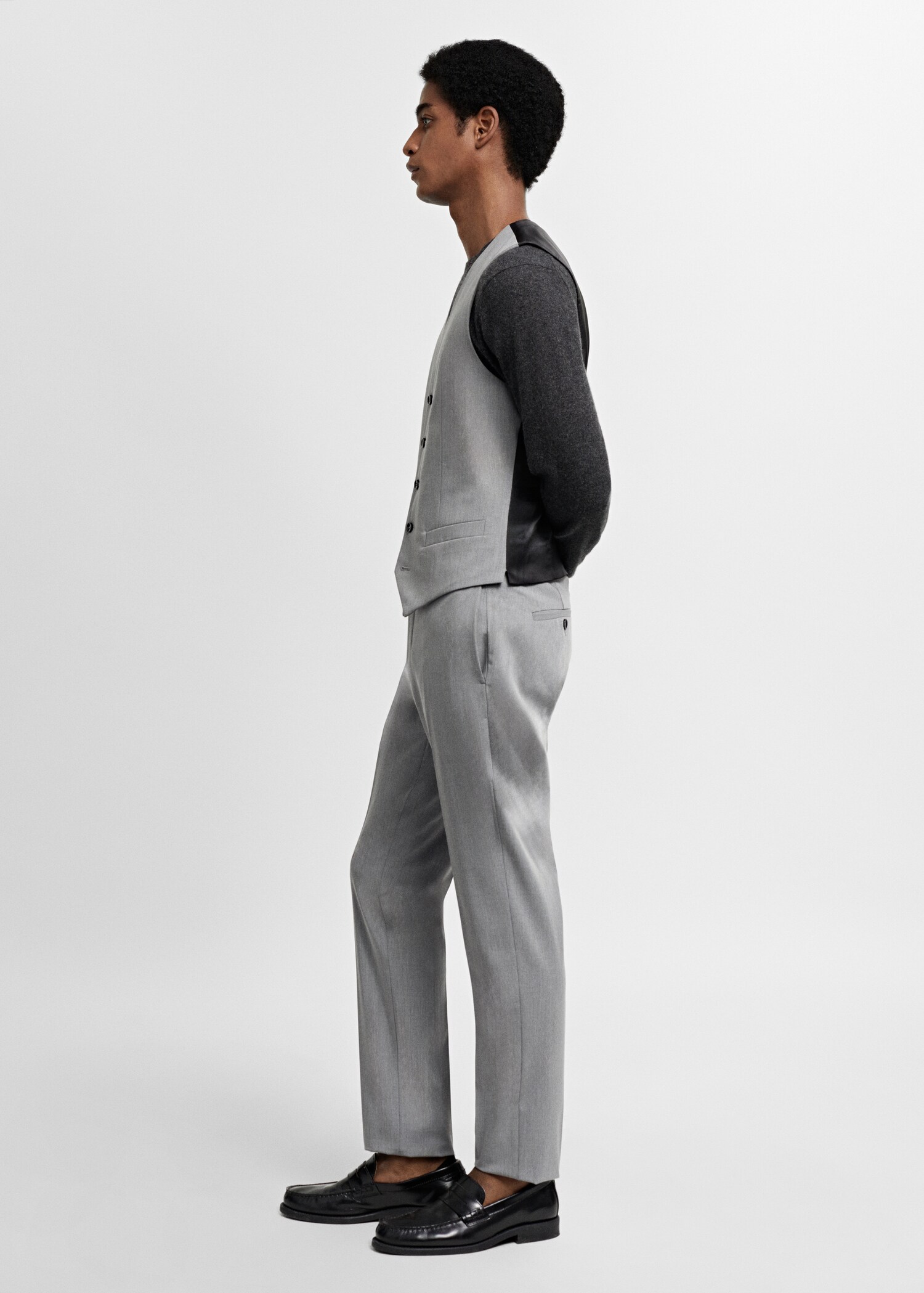 Super slim-fit stretch-fabric suit vest - Details of the article 2