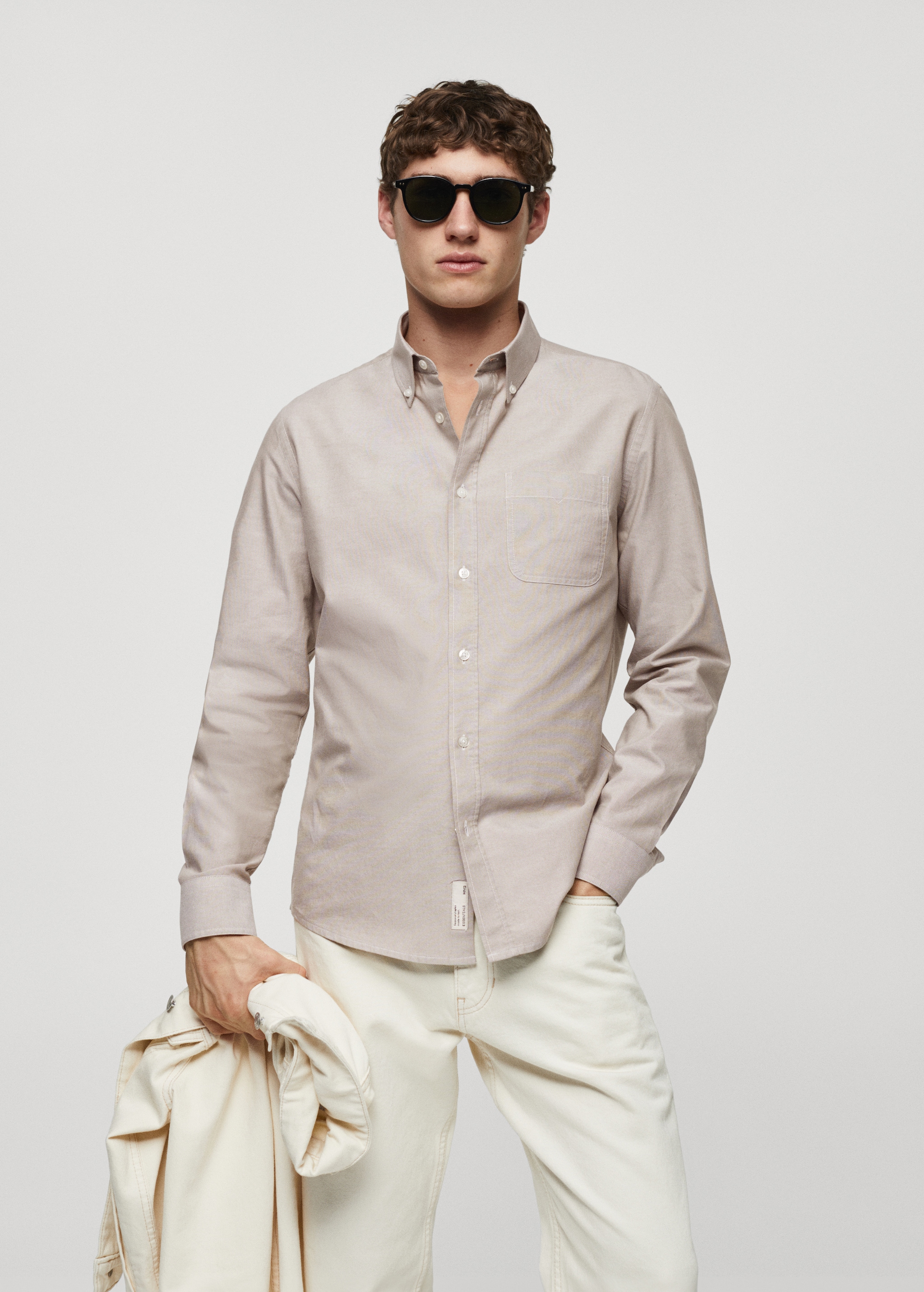 Regular fit Oxford cotton shirt - Medium plane
