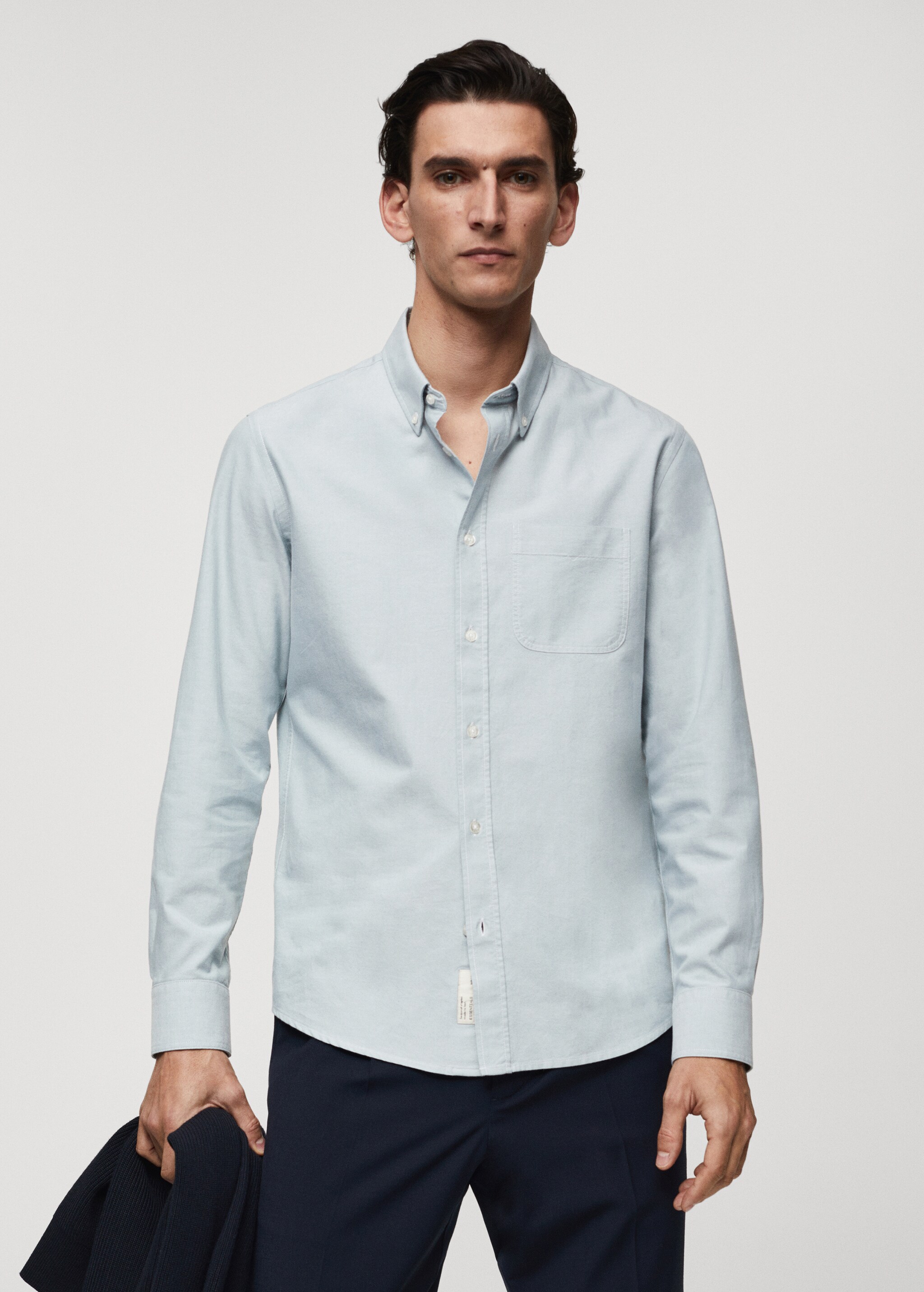 Camisa Oxford regular fit de algodão - Plano médio