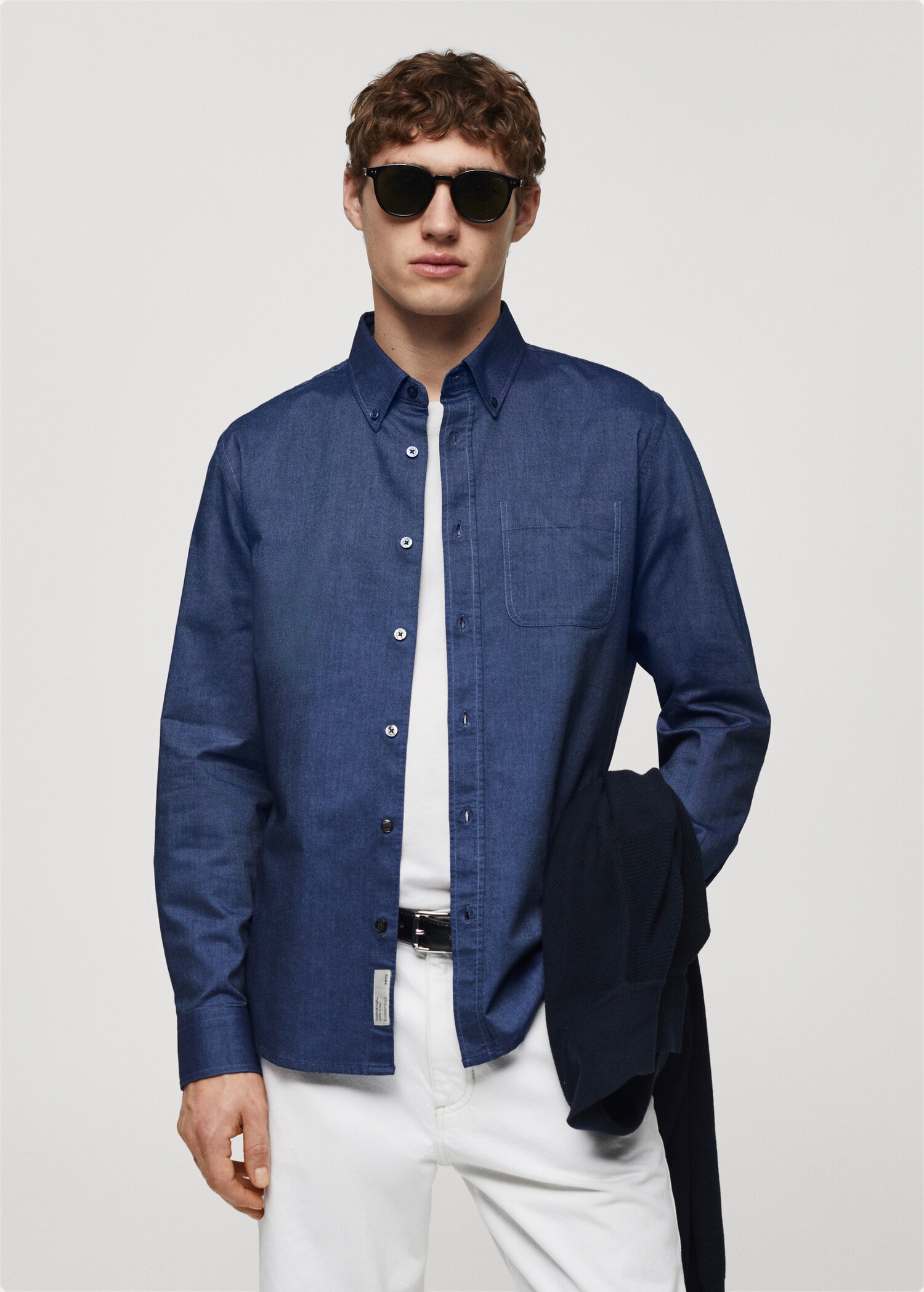 Regular fit Oxford cotton shirt - Medium plane