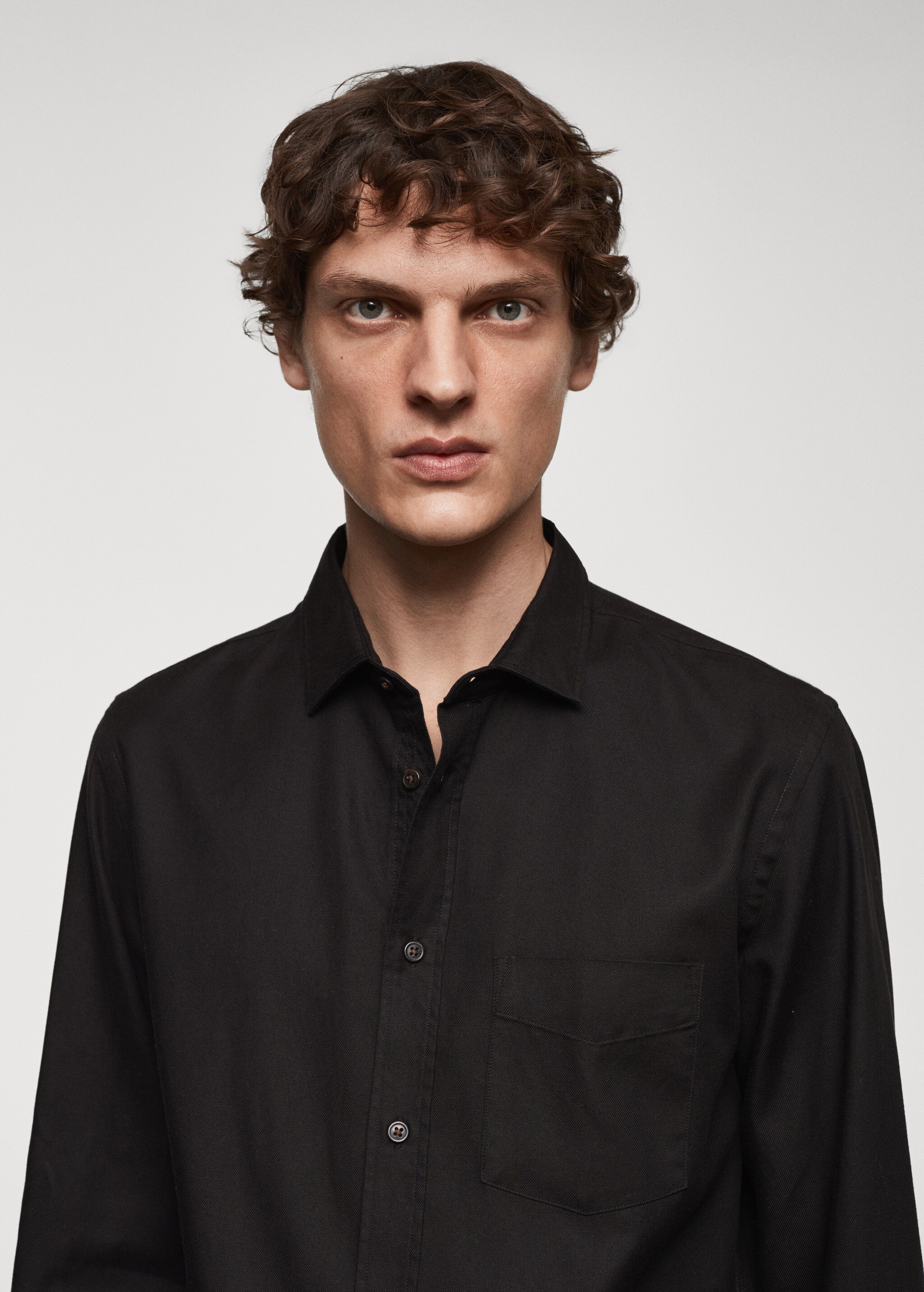 Brushed cotton twill shirt - Details of the article 1