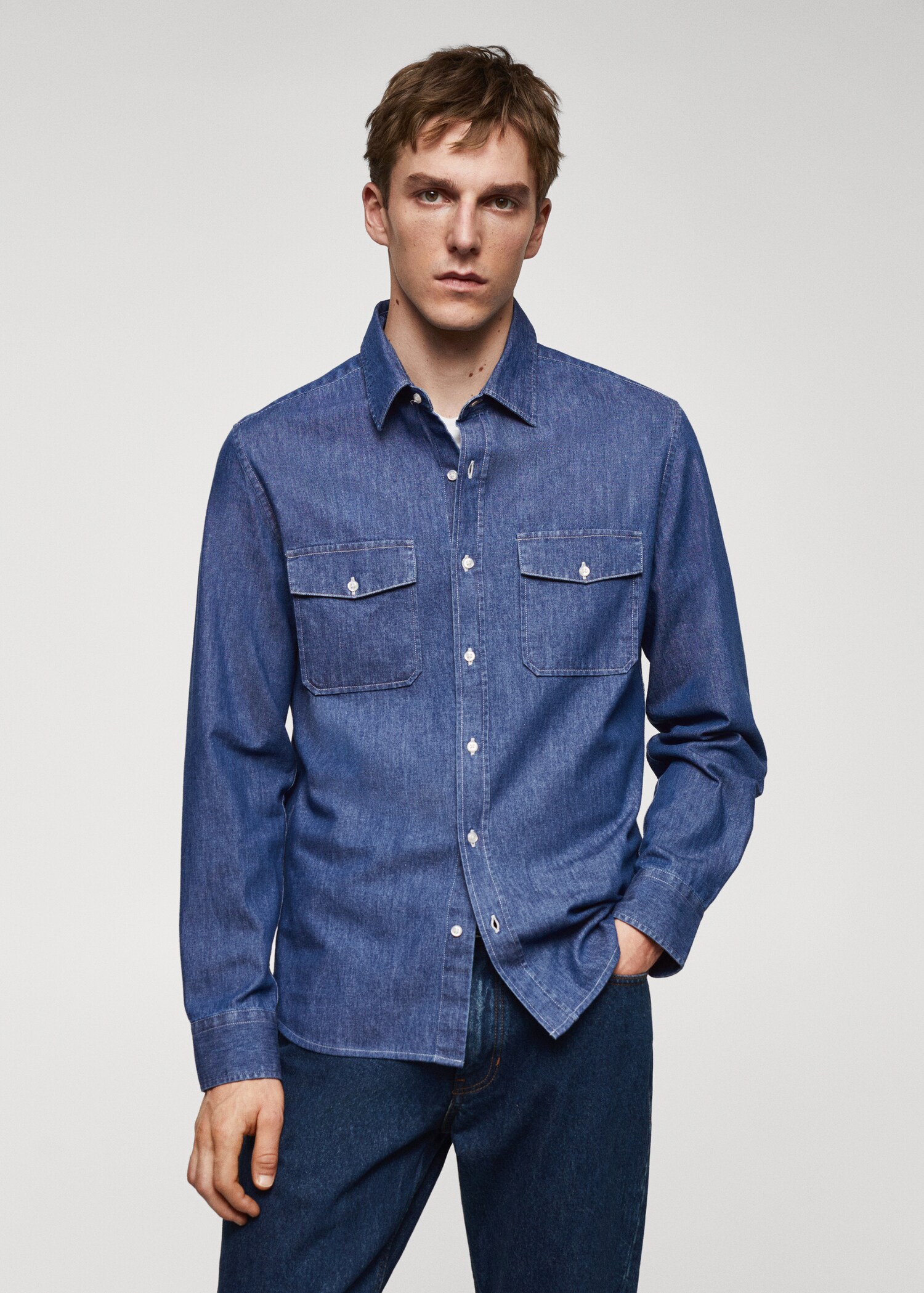 Surchemise denim poches - Plan moyen