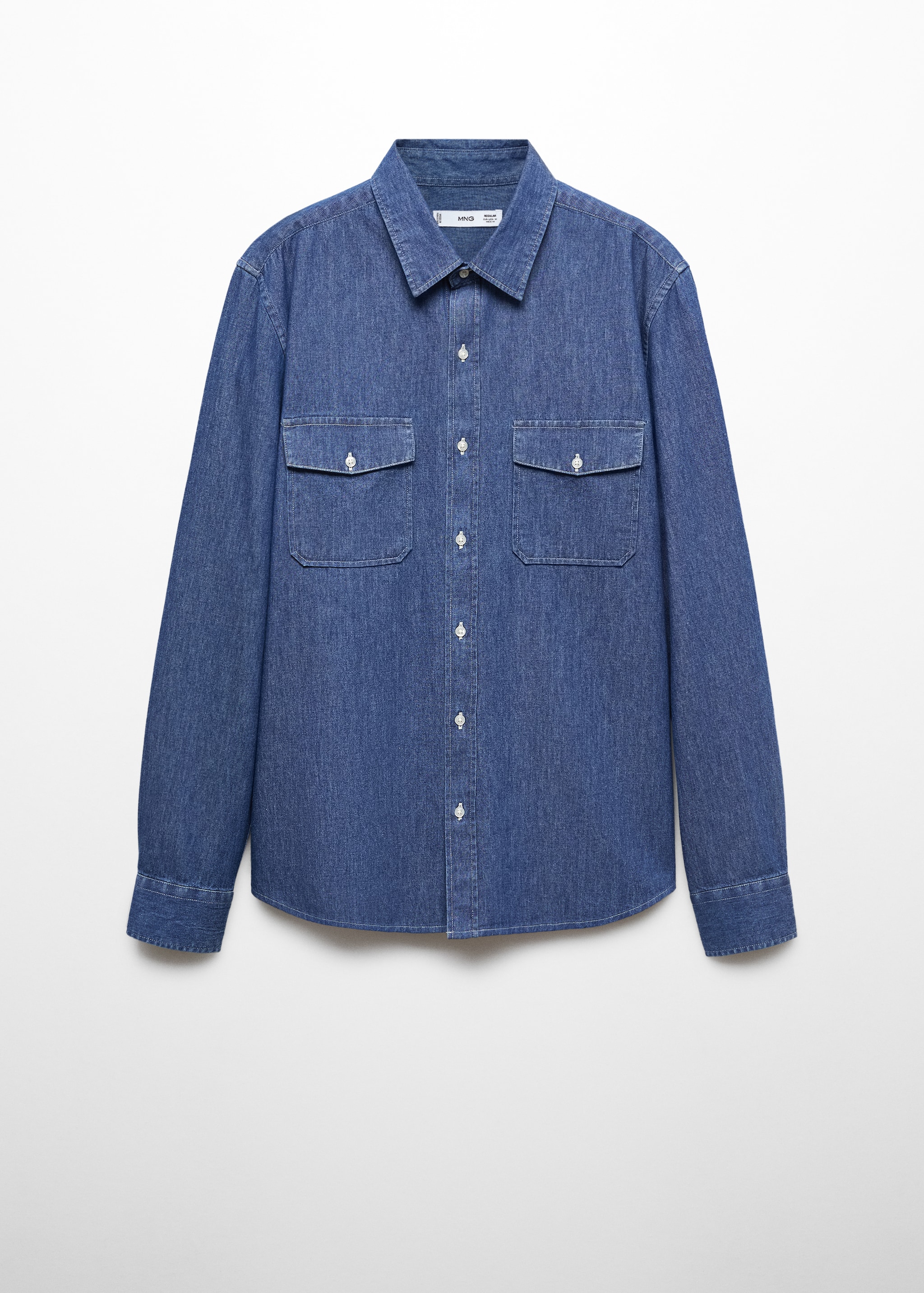 Denim overshirt with pockets - Article without model