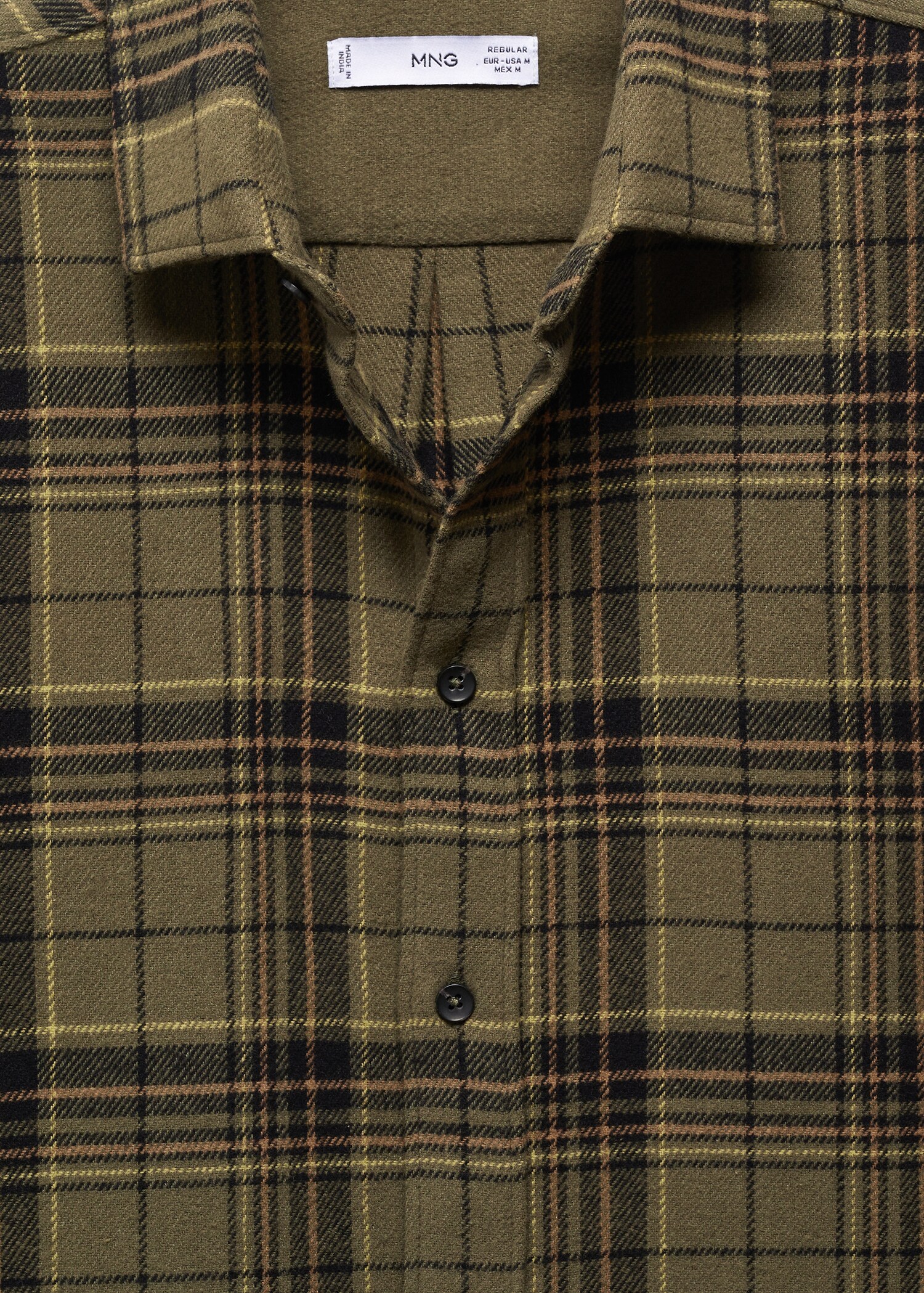 Regular fit checked flannel shirt - Details of the article 8