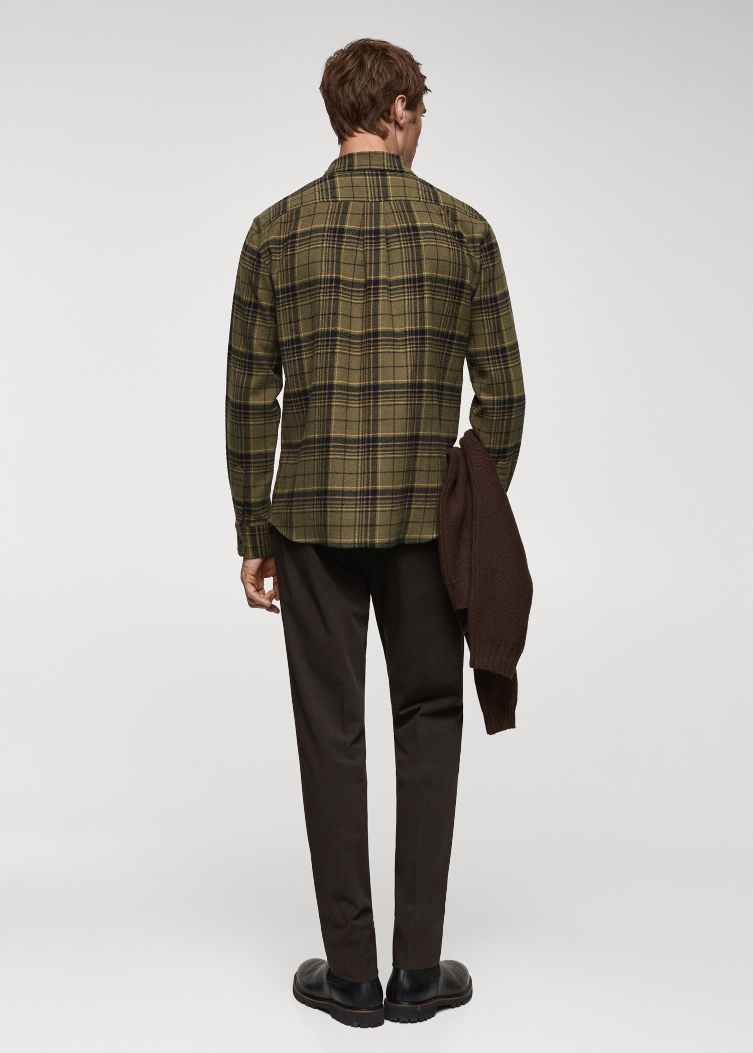 Regular fit checked flannel shirt - Reverse of the article