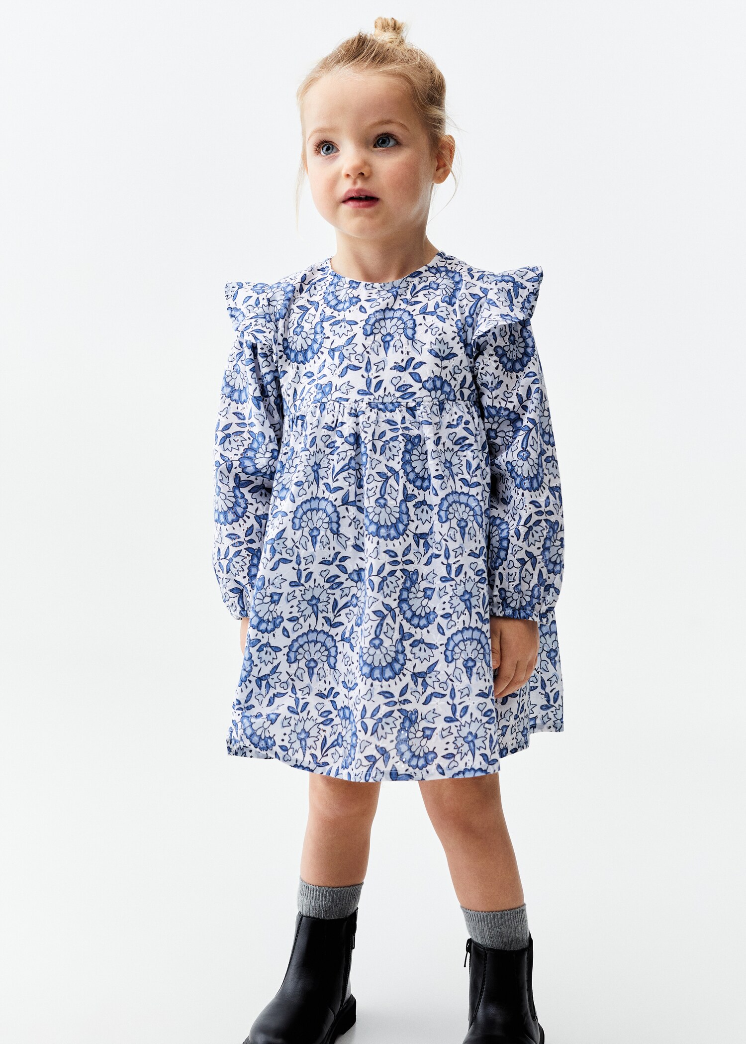 Vestido algodão estampado - Plano médio