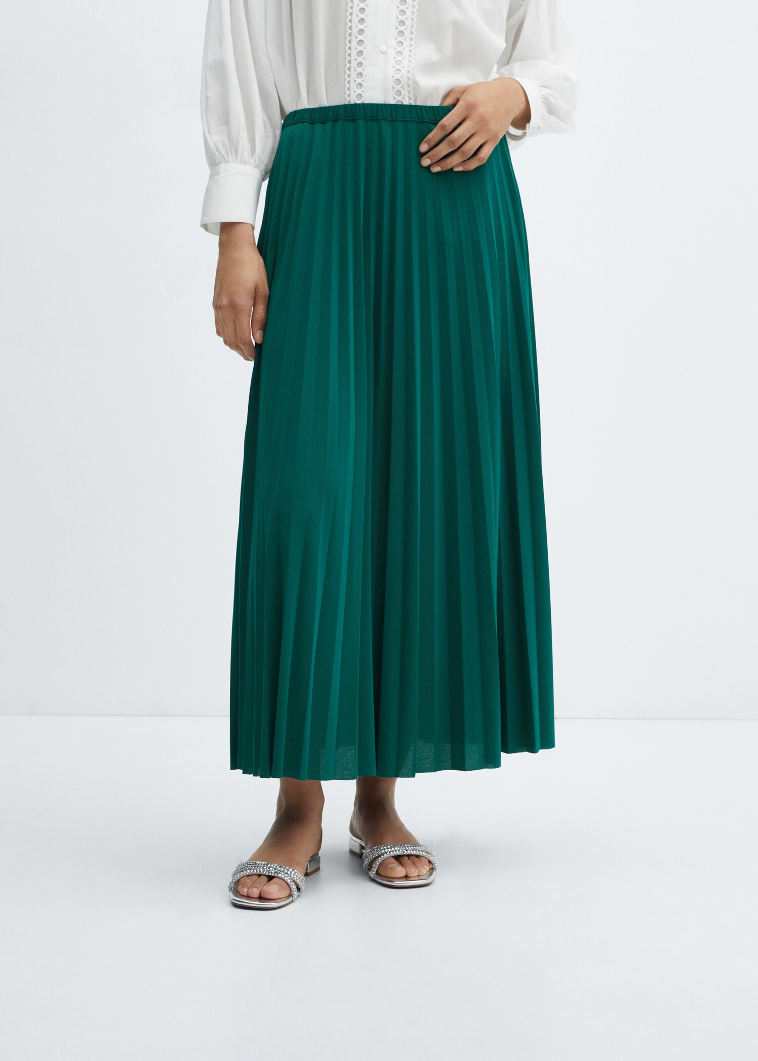 Pleated long skirt - Medium plane