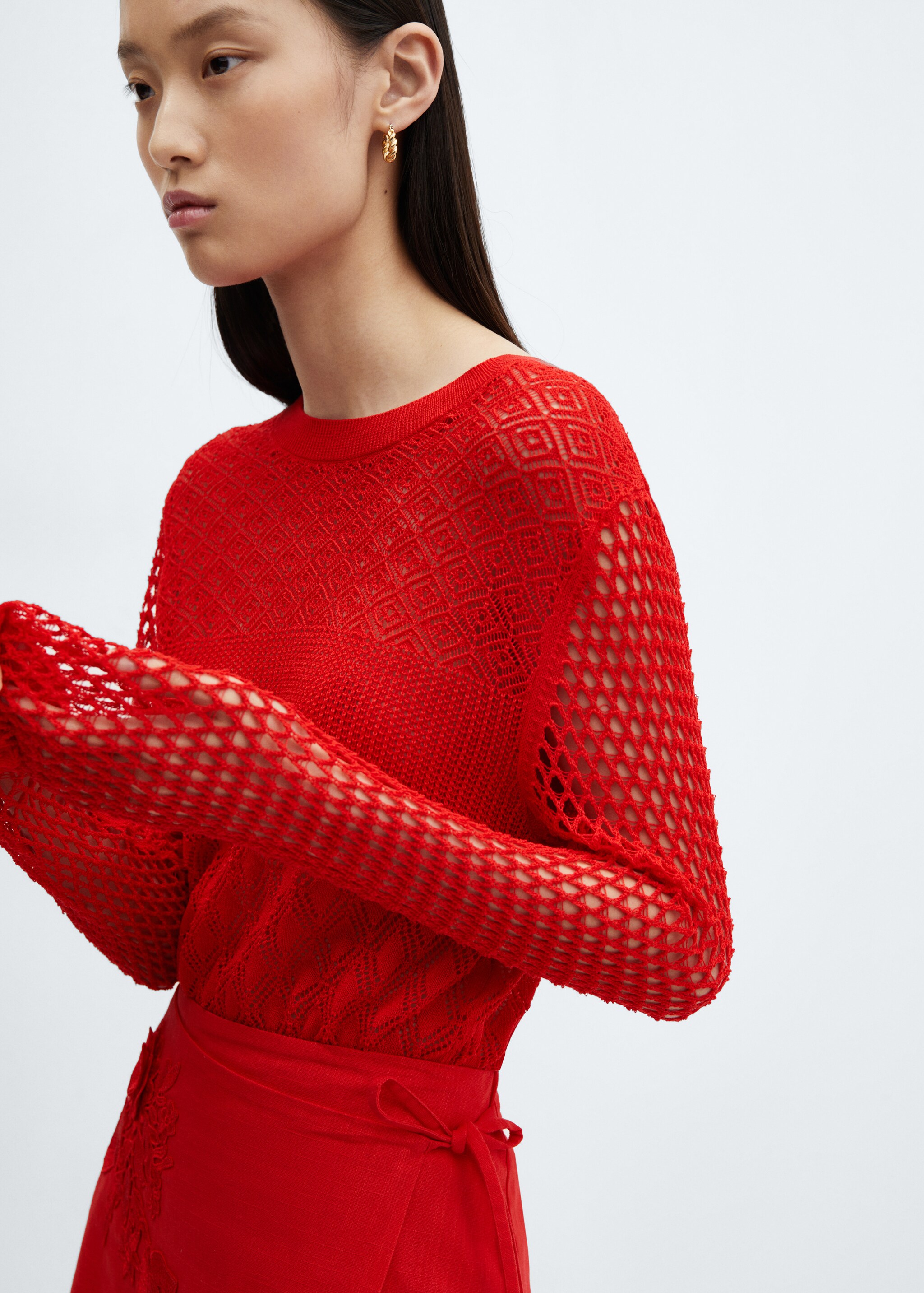 Knitted jumper with openwork details - Details of the article 6