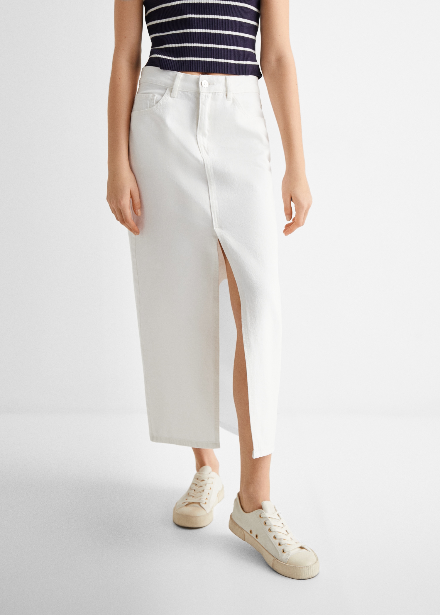 Slit denim skirt - Details of the article 6