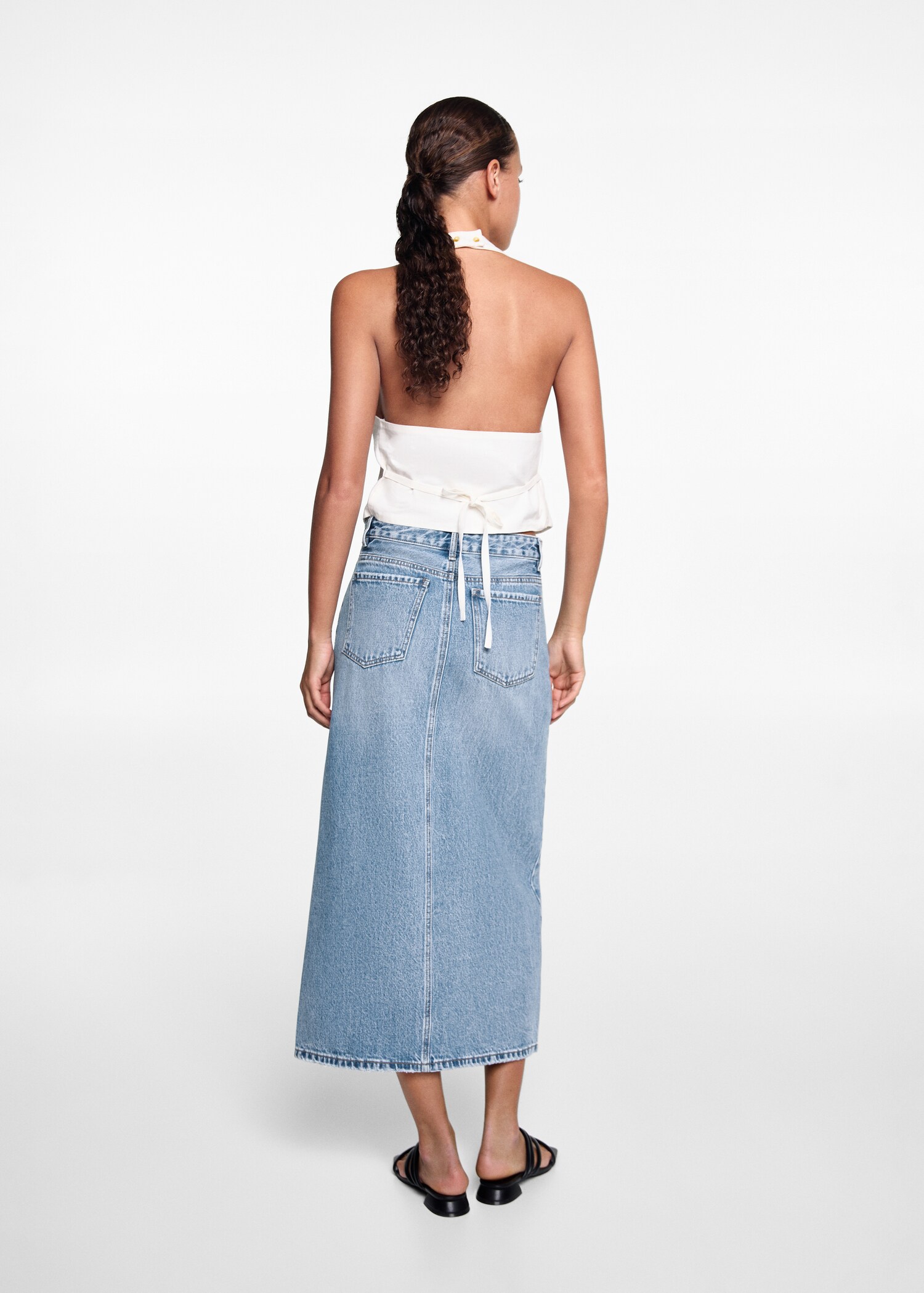 Slit denim skirt - Reverse of the article